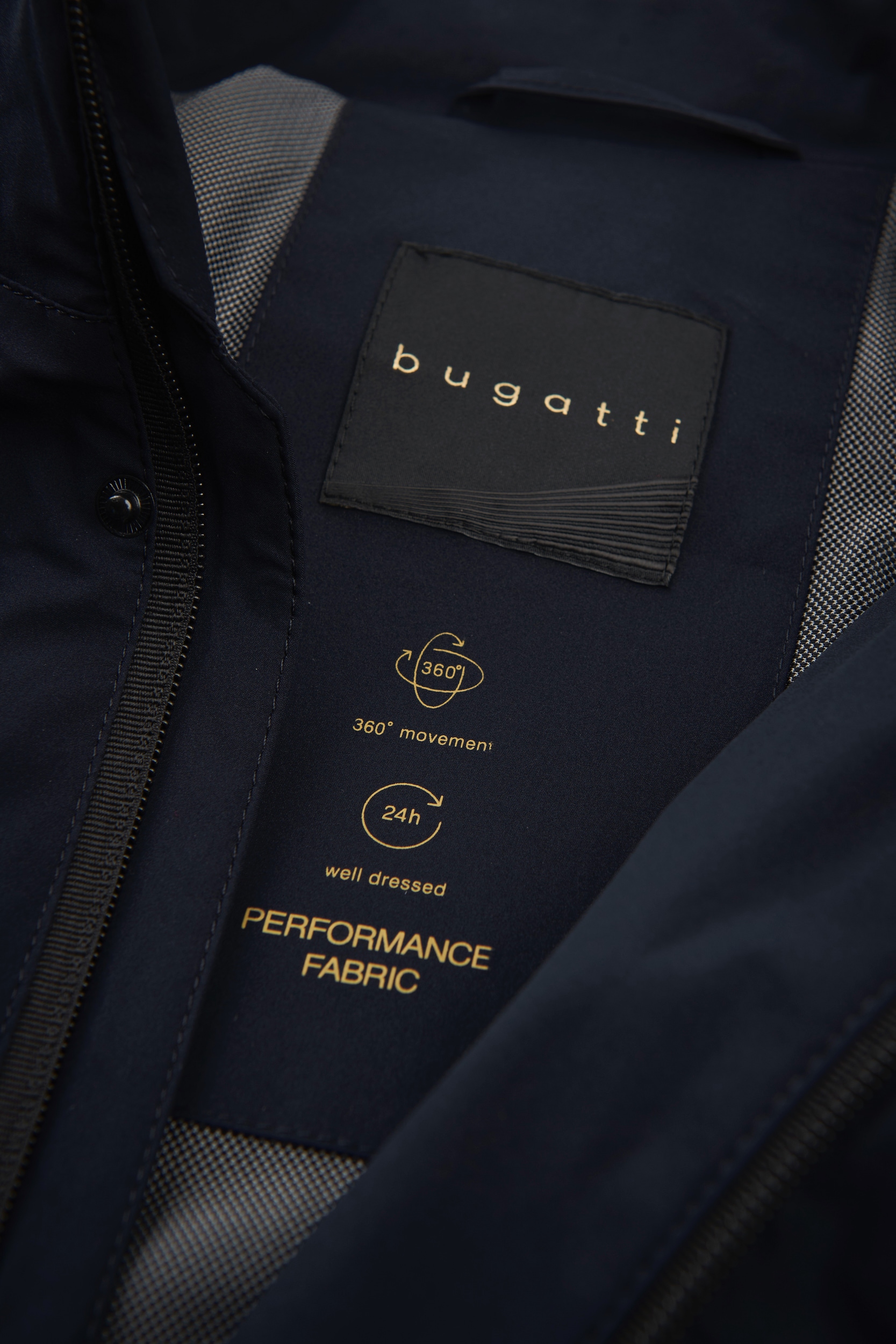bugatti Langjacke, ohne Kapuze, mit Stehkragen