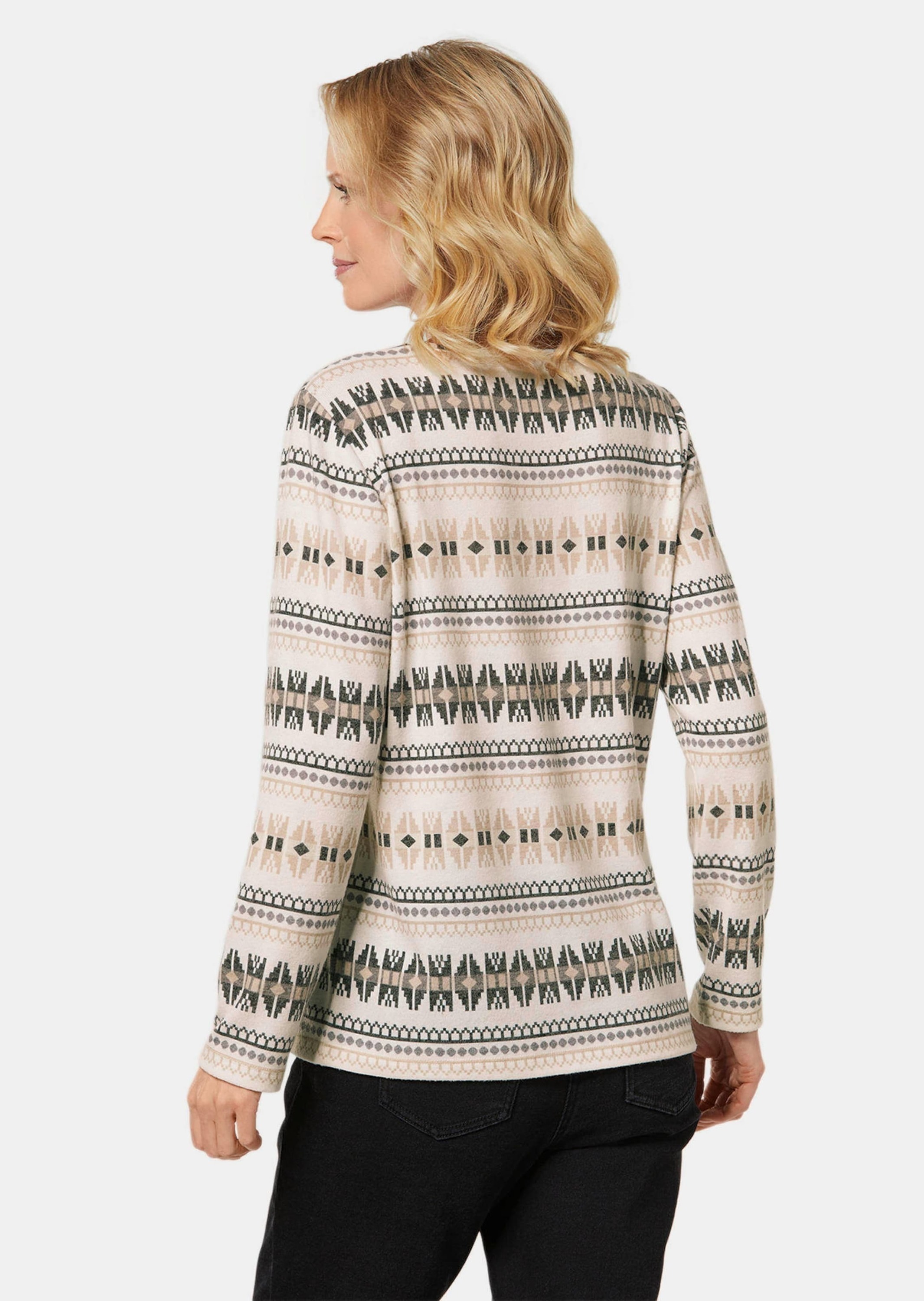 GOLDNER Longpullover »Kombistarkes Shirt aus flauschiger Ware«