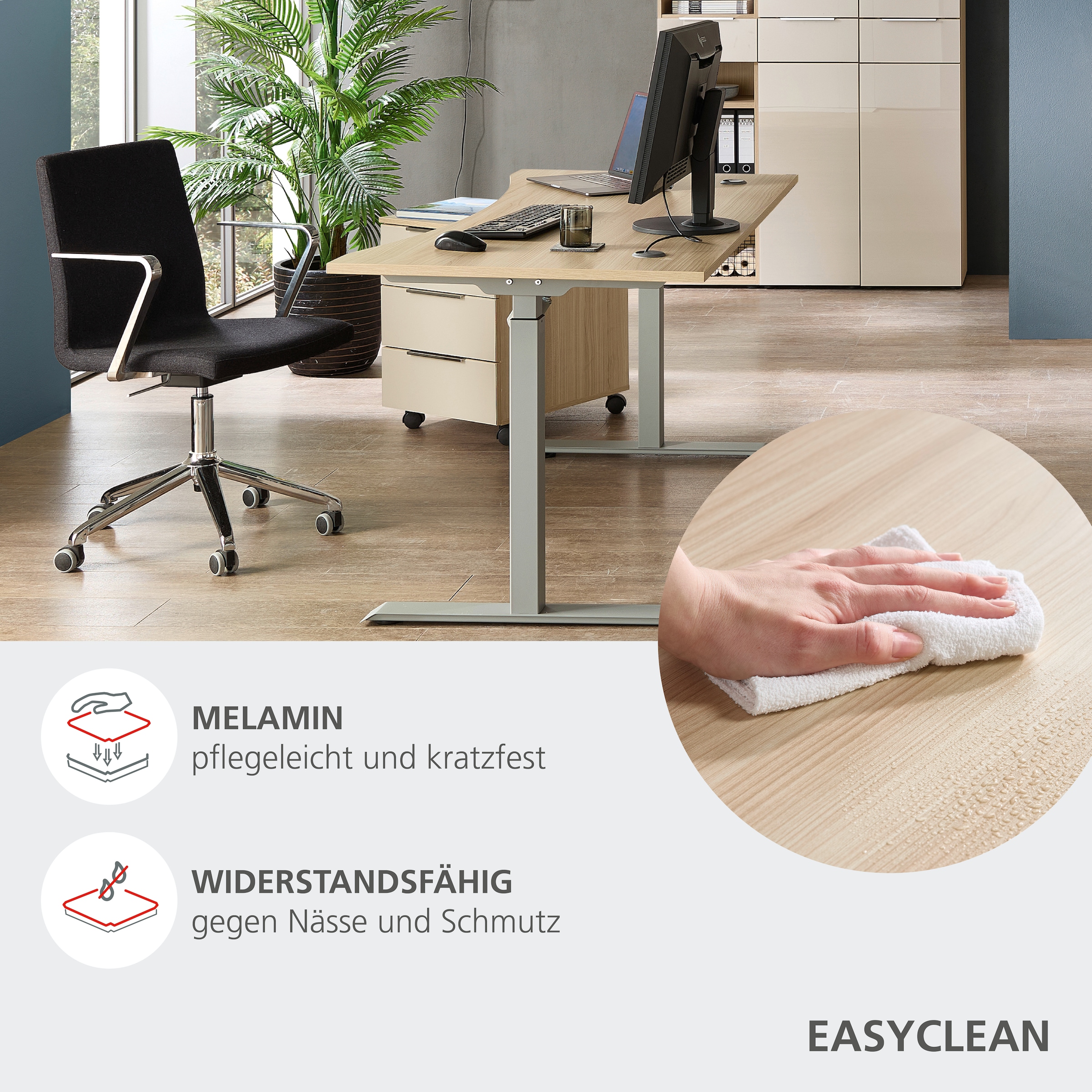 Innostyle Schreibtisch »Schreibtisch Santorin, 160/72/77 cm ( B/H/T)« 1 Stk. tlg. mit Motor zur Höhenverstellung (72-120 cm) mit Memory-Funktion