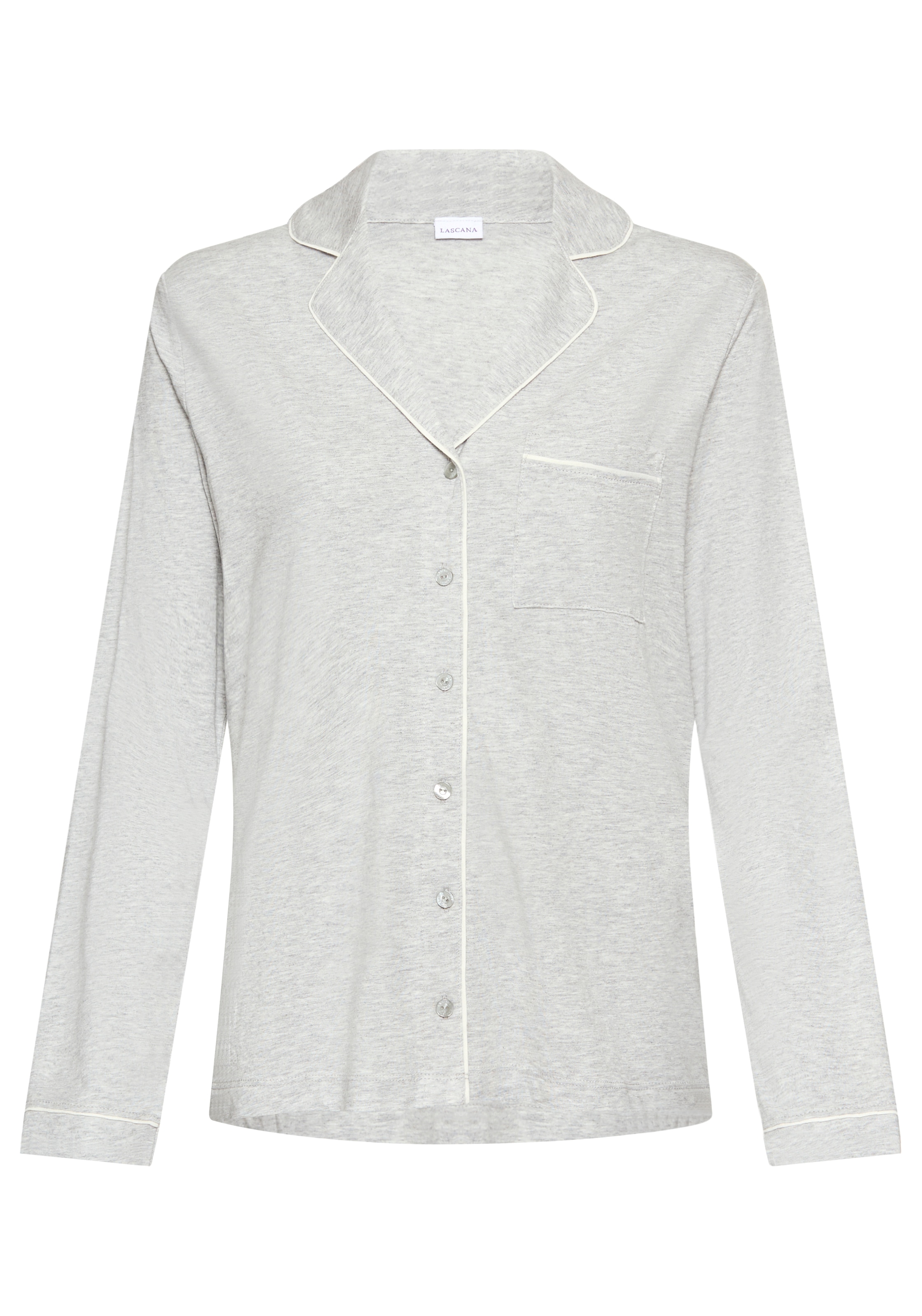 LASCANA Pyjamaoberteil 1 mit Kontrastpaspeln