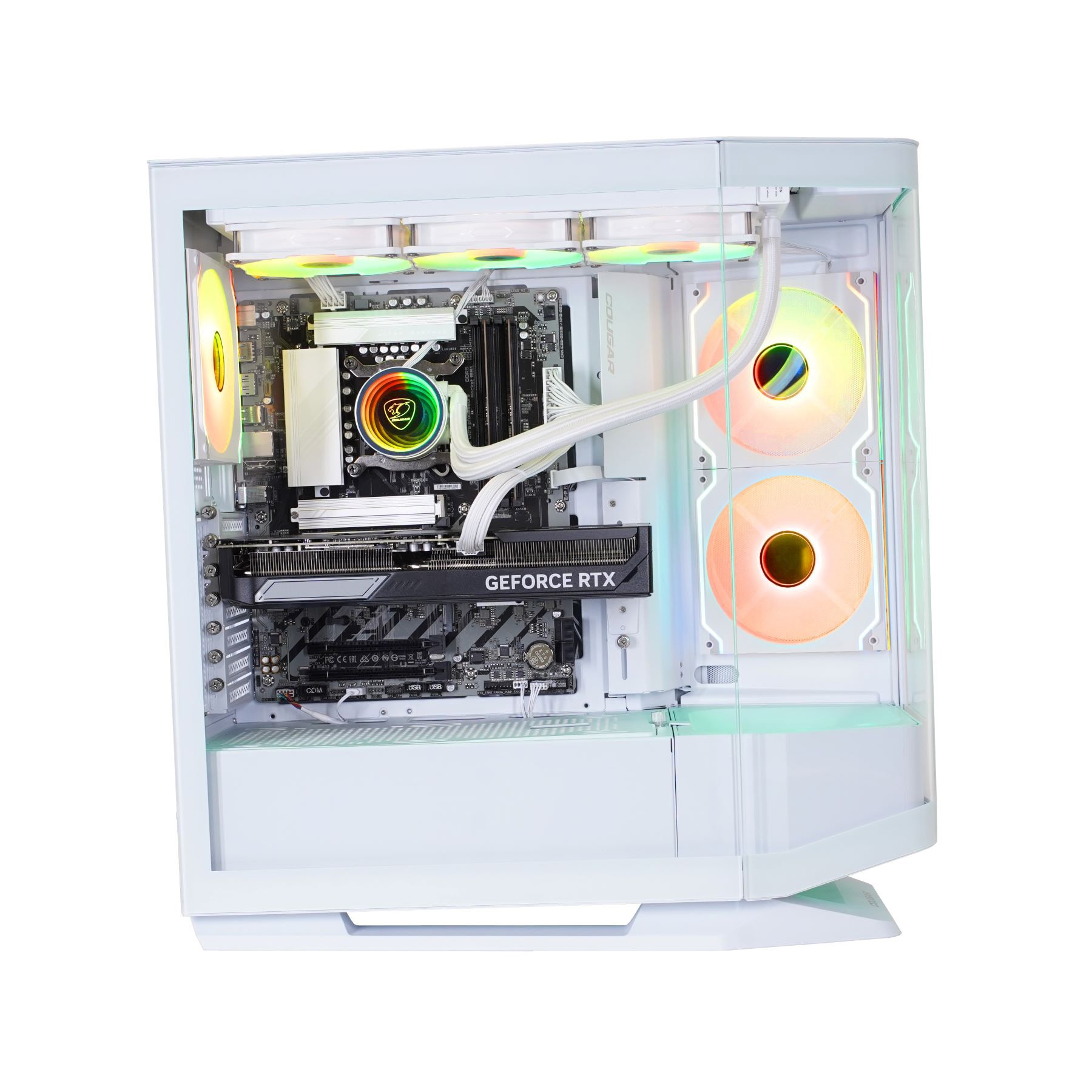 Cougar Gaming-PC-Komplettsystem »FV270 WT SET2677 Intel Core Ultra 5 245KF RTX 5070 32GB DDR5 1TB SSD« 32 ″ Intel® Core Ultra 5 GeForce RTX™ 5070 32 GB RAM 1.000 GB SSD Windows 11, DDR5 RAM