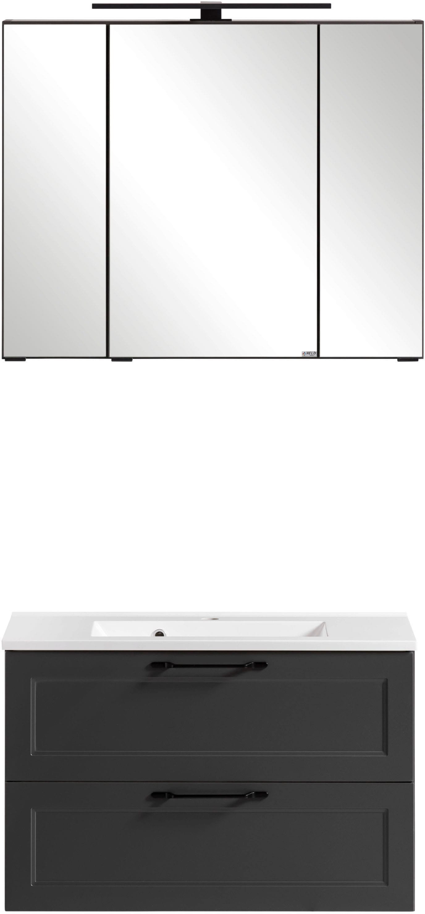 welltime Badmöbel-Set »Lana«, (Komplett-Set, 2 St.), Badezimmer-Set, 2-teilig, inkl. Waschbecken, 80 cm breit