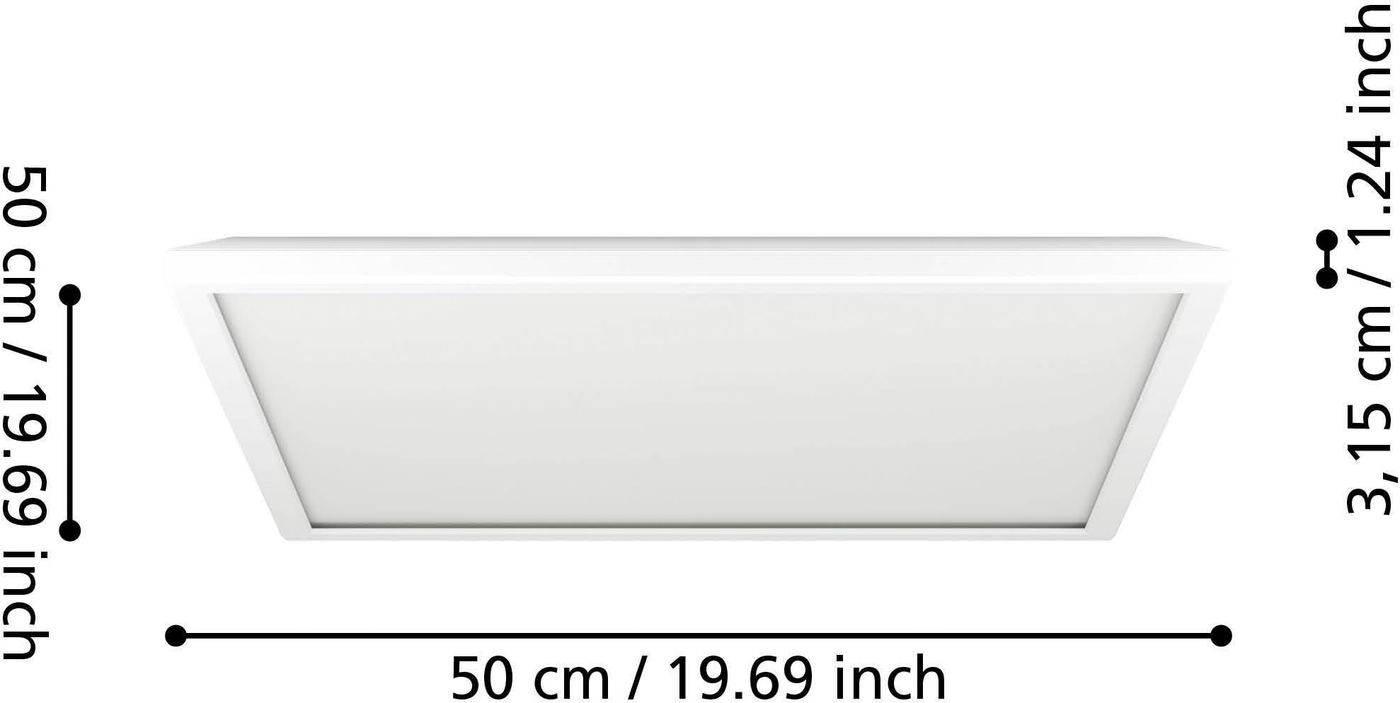 EGLO Deckenleuchte »Rovito Deckenlampe, Deckenbeleuchtung, Badlampe, Kunststoff, IP44« LED-Modul 1 Stk. Kaltweiß | Neutralweiß | Warmweiß Wand-/Deckenleuchte - L50 x B50 x H3,2 cm - weiß - 17W inkl.