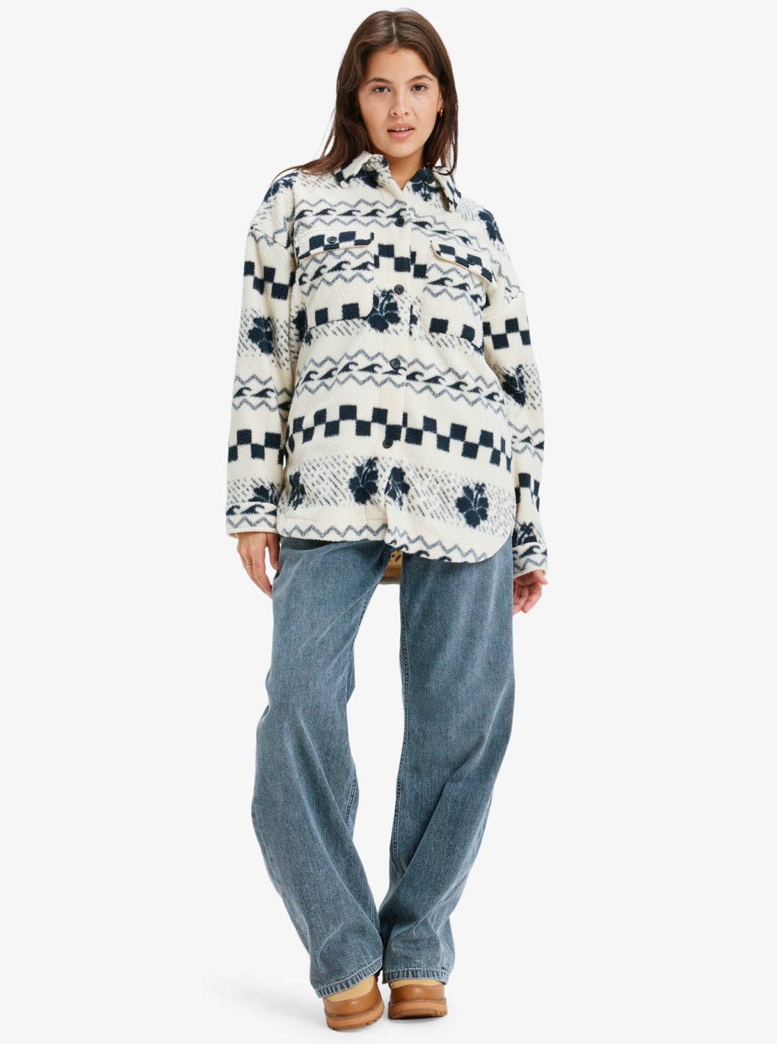 Roxy Fleecejacke »MORNING CRUSH SHACKET« 1 Stk. tlg. mit Kapuze, aus Polyester, sportlicher Stil