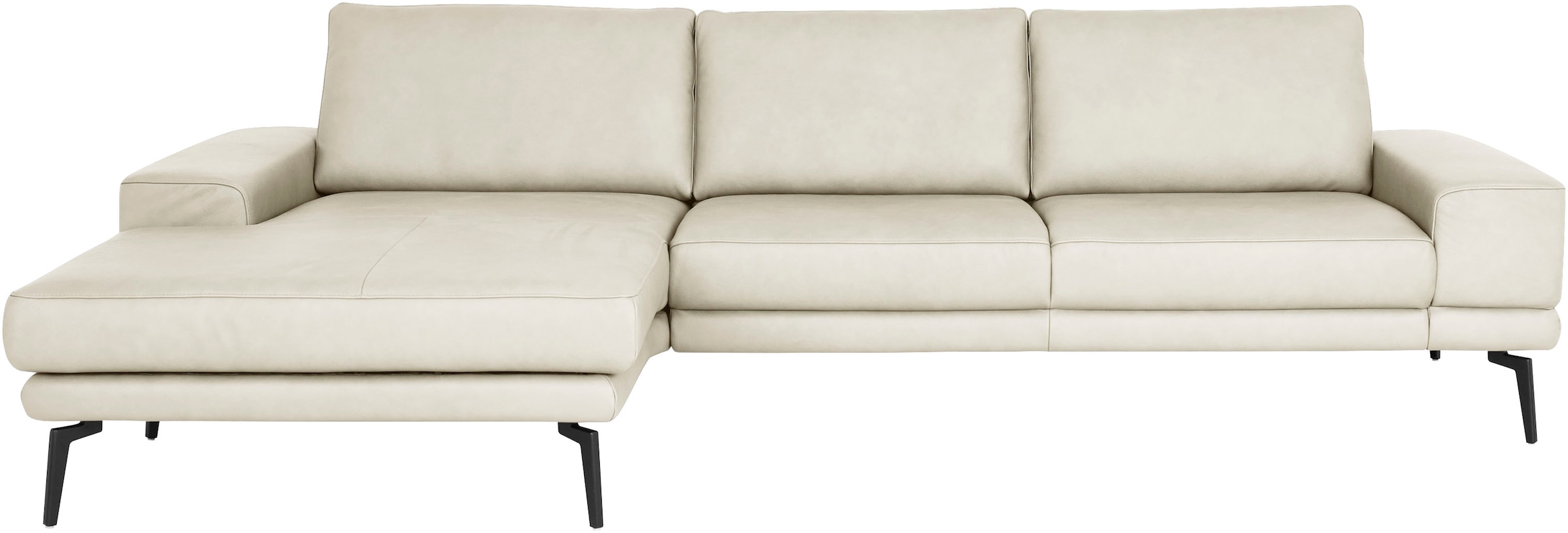 Die PlanBar Ecksofa »PN-EM20061; wahlweise frei im Raum stellbar« wahlweise mit echt bezogenem Rücken und Sitztiefenverstellung