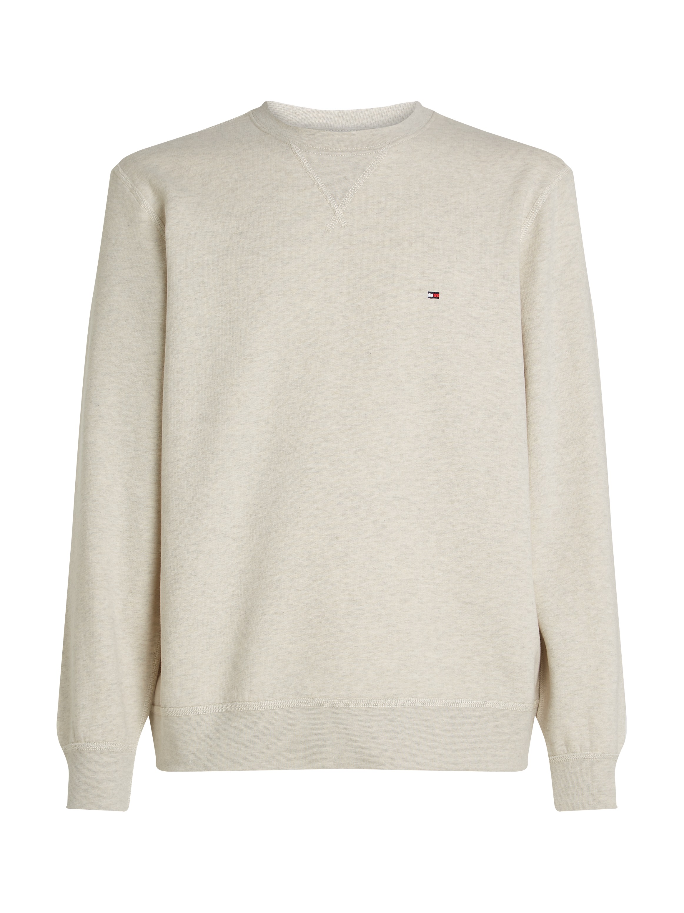 Tommy Hilfiger Sweatshirt »ESS SEASONAL FLEECE CREWNECK mit Rundhals und Stickerei«, unifarben, casual, regular fit, Baumwollmix, Rundhals