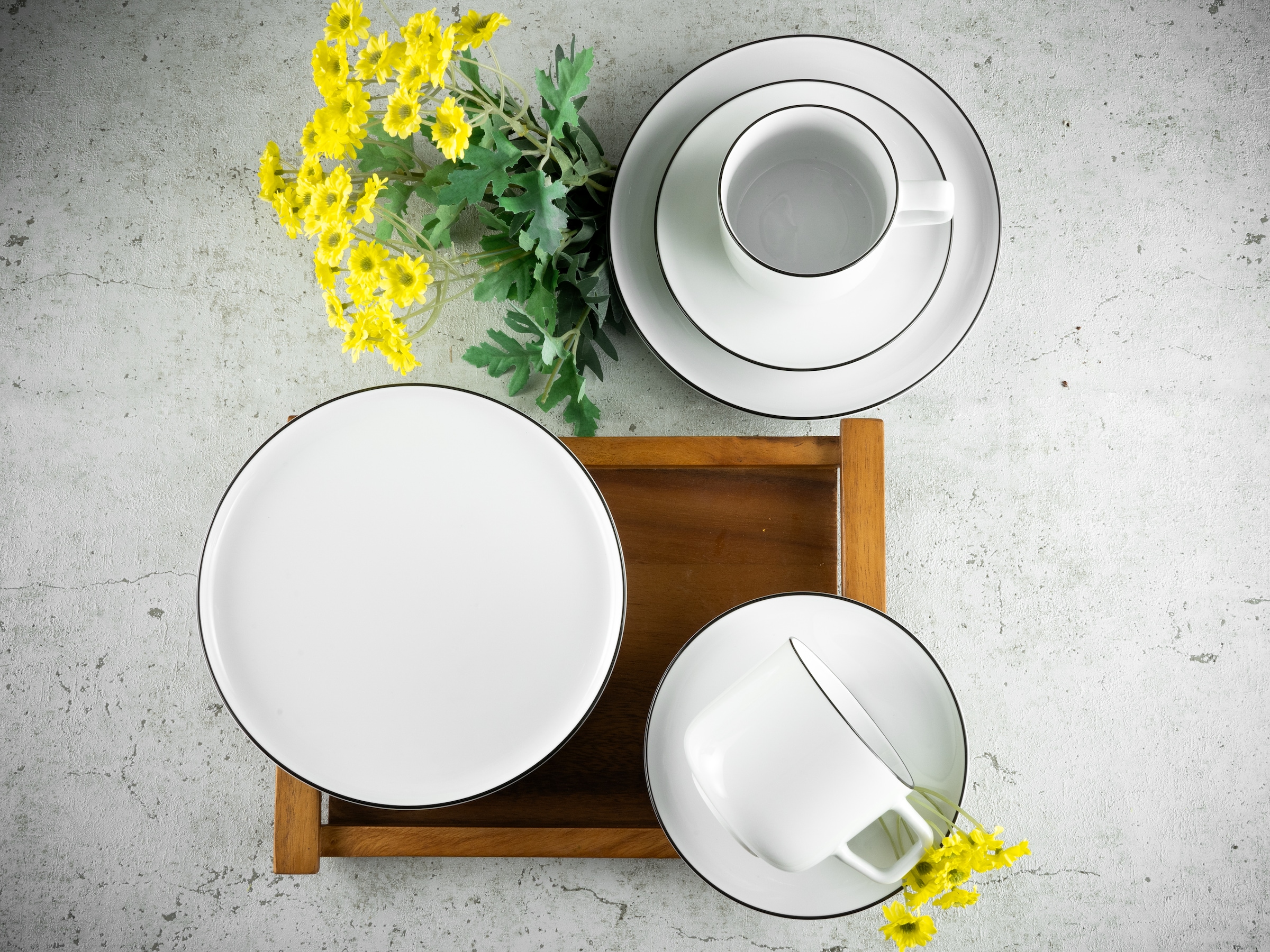 CreaTable Kaffeeservice »Chef Collection Black Line, Kaffee-Service 18-tlg« Daily Use, Zeitlos