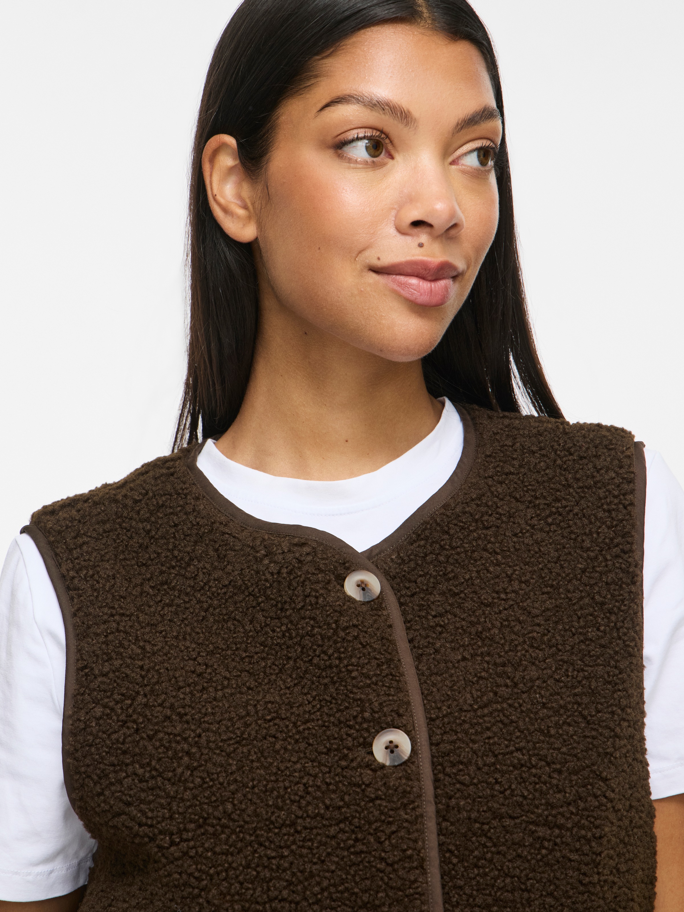 Vila Plüschweste »VIADA TEDDY WAISTCOAT - NOOS« Plüsch, Kunstfaser, regular fit