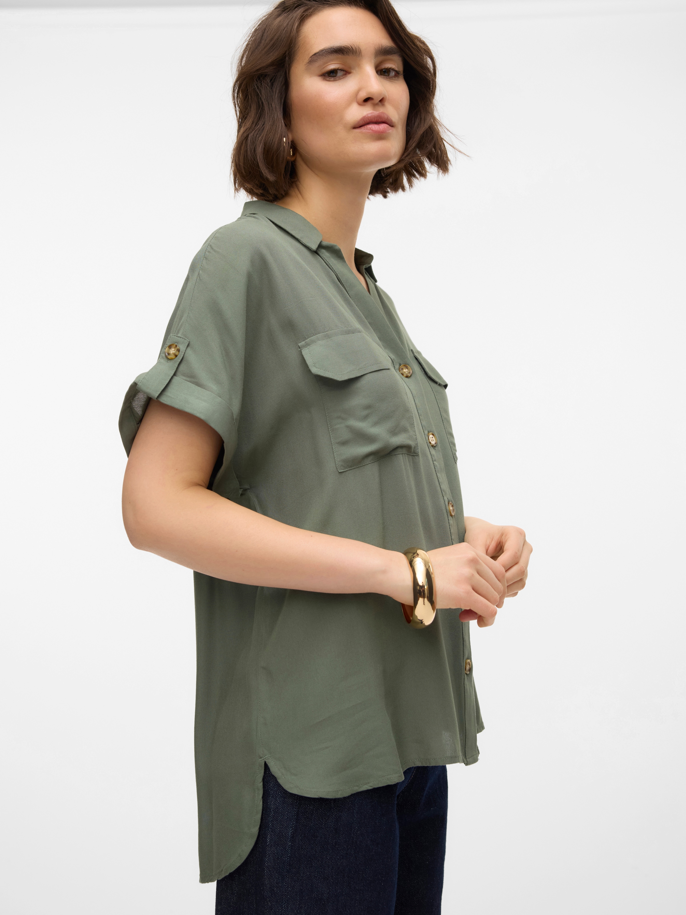 Vero Moda Hemdbluse »VMBUMPY S/S SHIRT WVN GA NOOS«