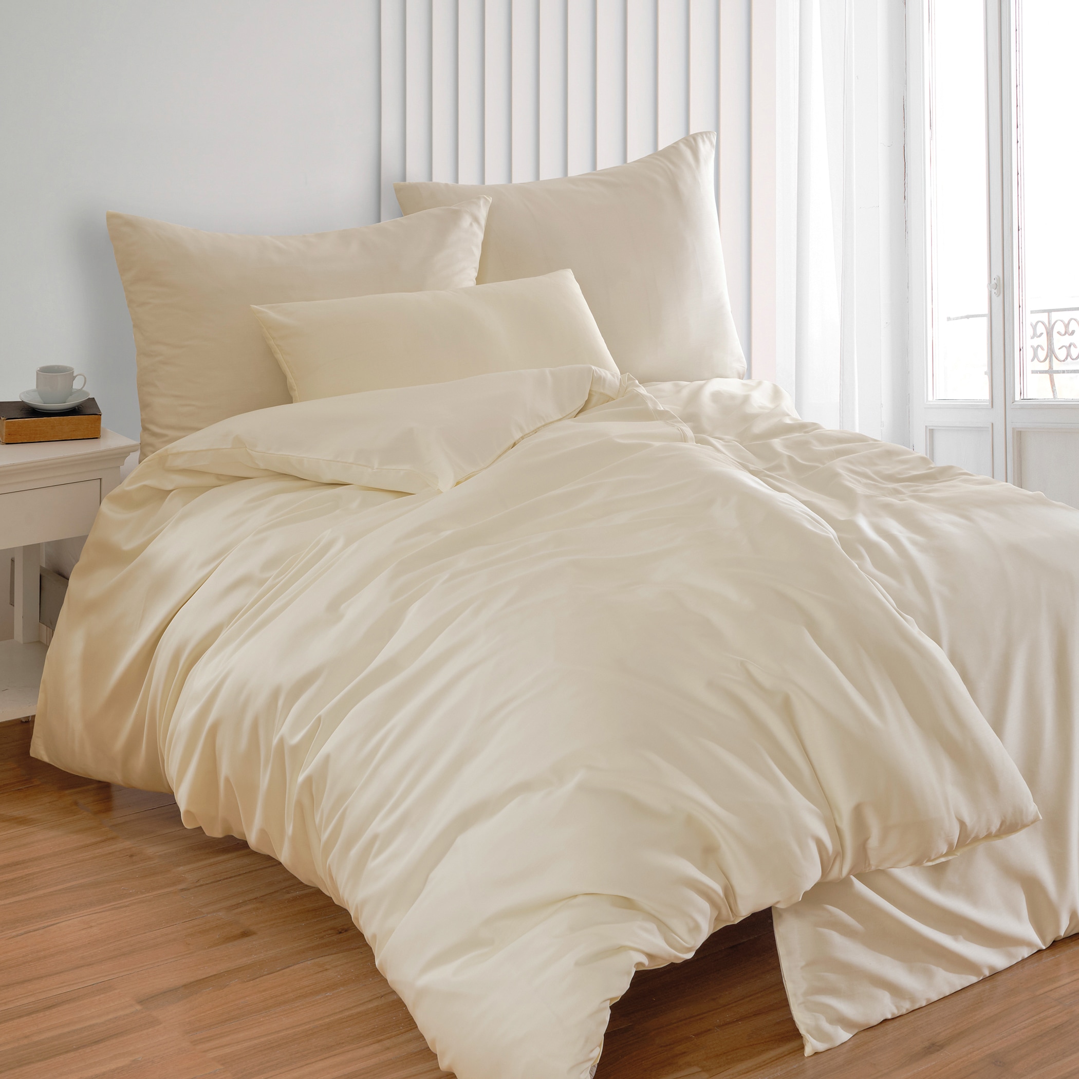 Florella Bettwäsche »Uni ivory Edel-Satin,  100% Baumwolle«