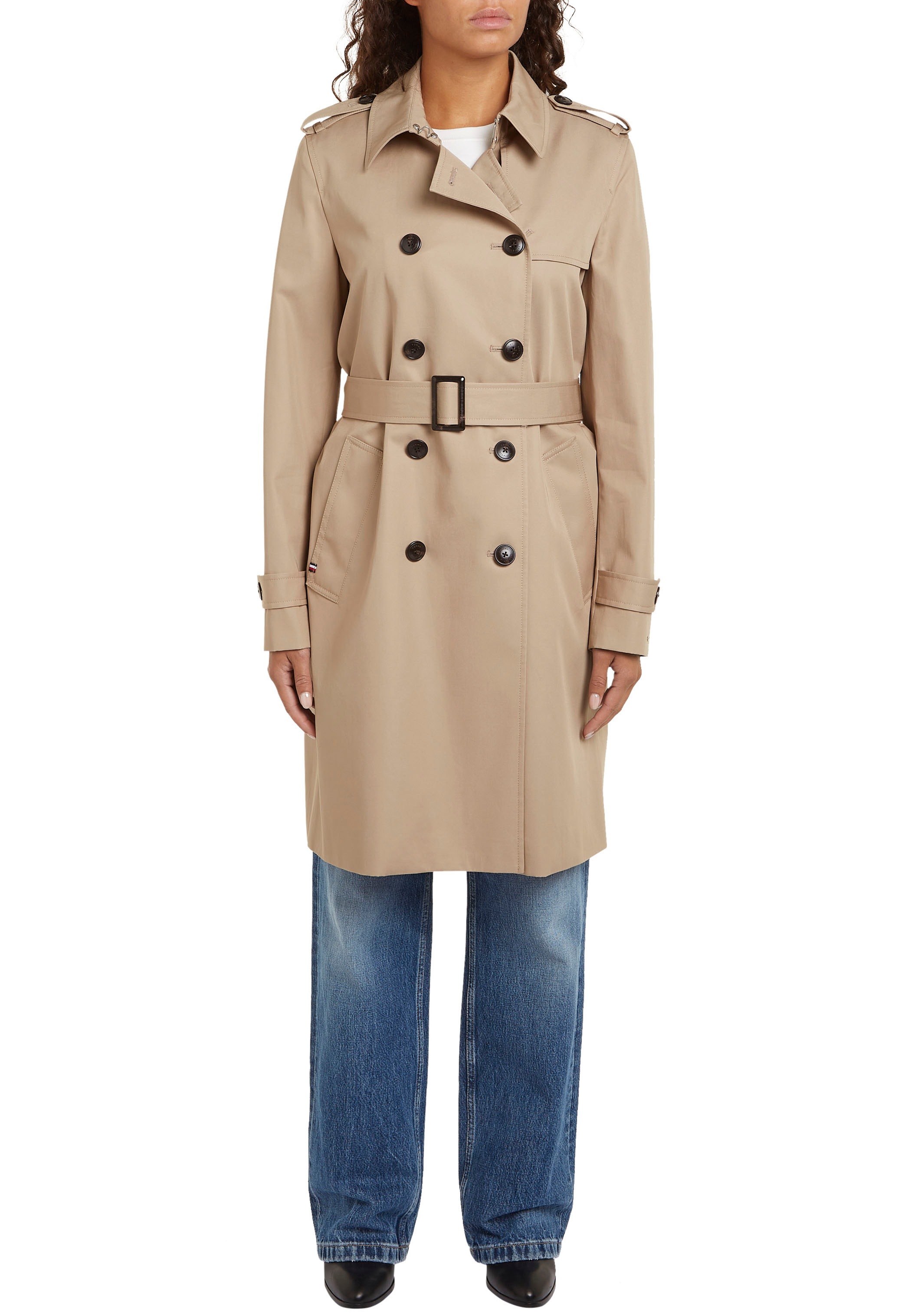 Tommy Hilfiger Trenchcoat »COTTON DB SLIM FIT TRENCH«, mit den typischen Trenchdetails