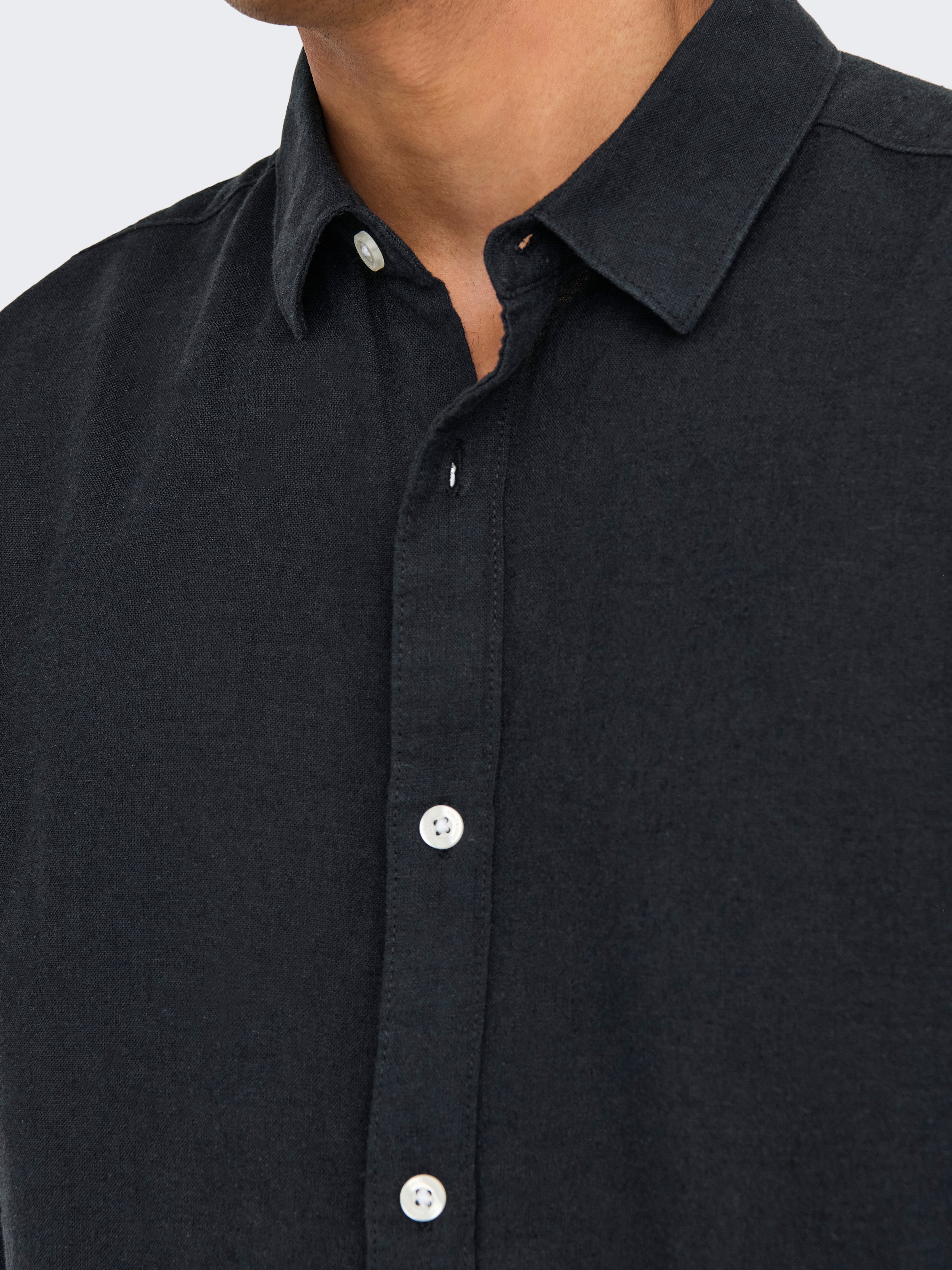 ONLY & SONS Langarmhemd »ONSCAIDEN LS SOLID LINEN SHIRT NOOS«
