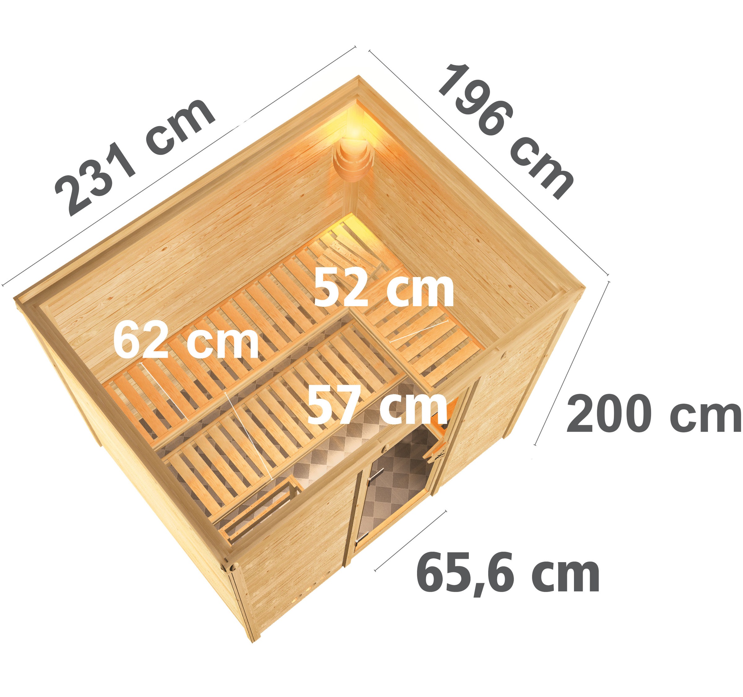 Karibu Sauna »Soraja« Set,  ohne Ofen