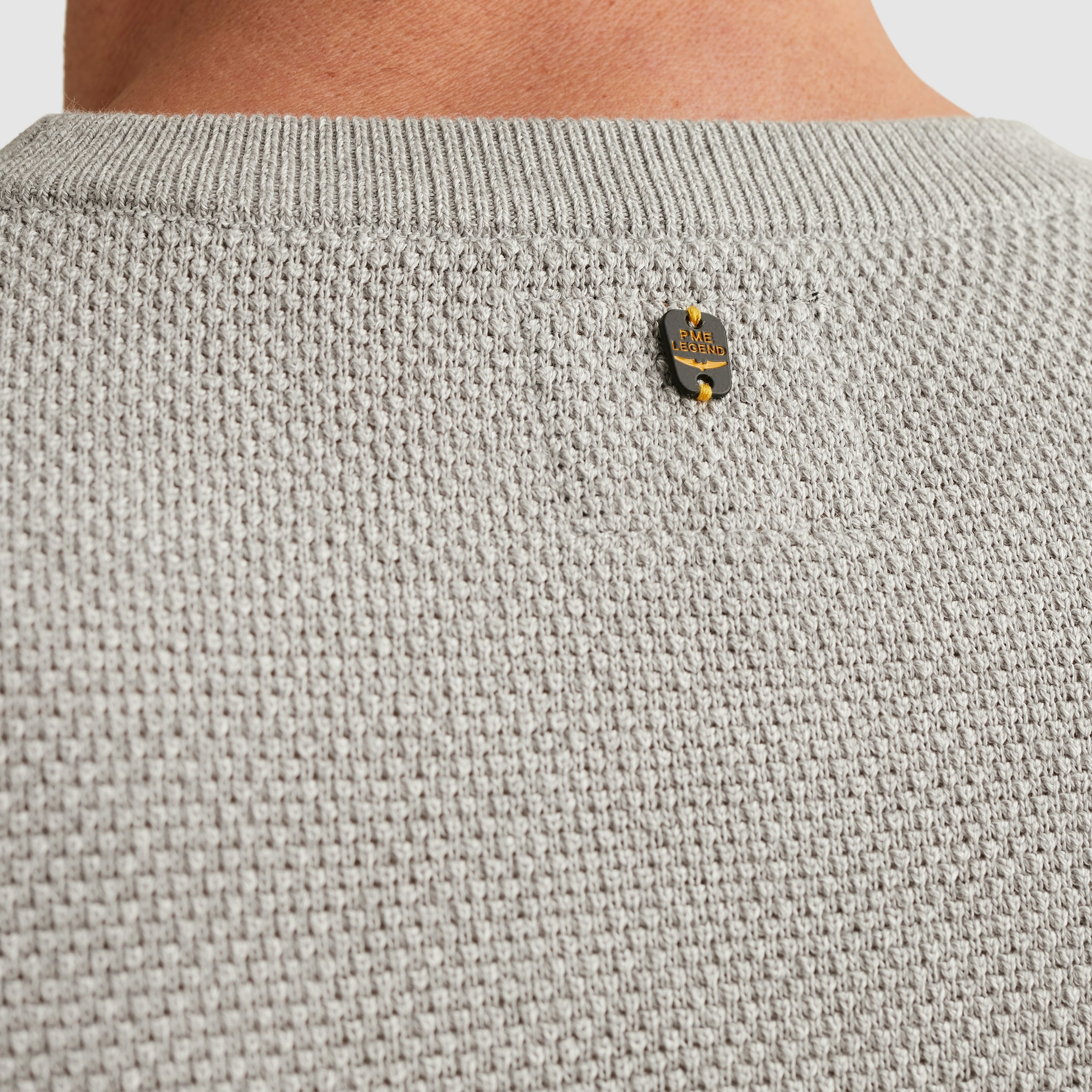 PME LEGEND Rundhalspullover mit Logo Stickerei