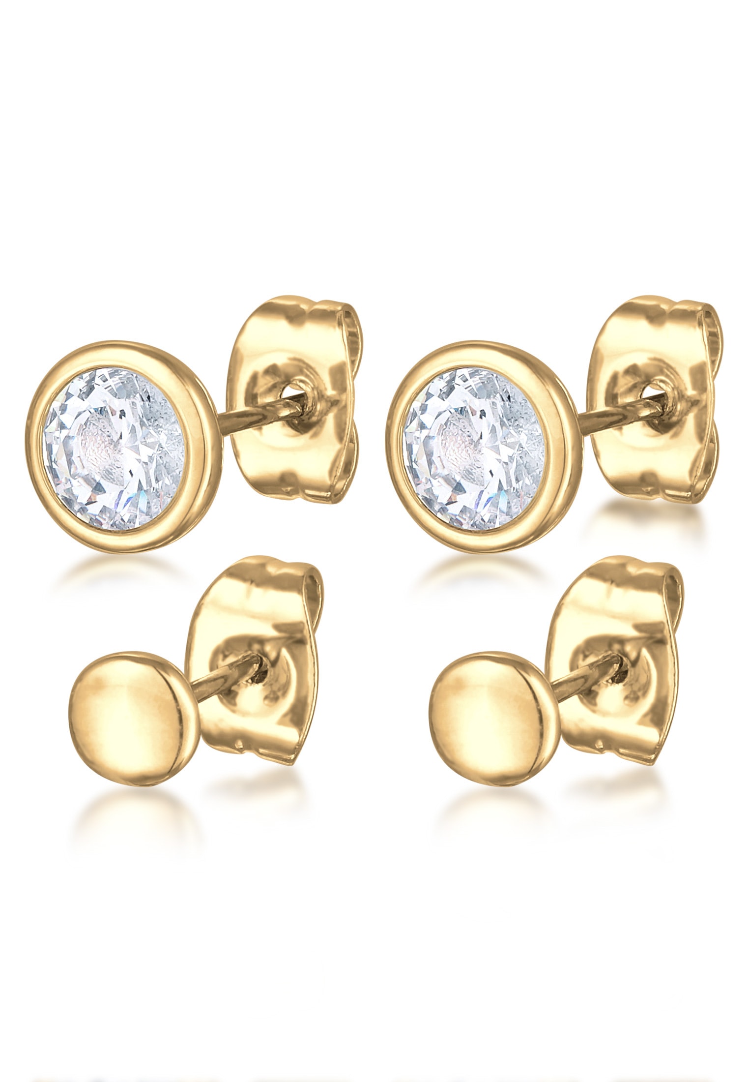 Elli Ohrstecker-Set »Ohrringe 2er-Set Ohrstecker Kristalle Plättchen Farbe Silber«