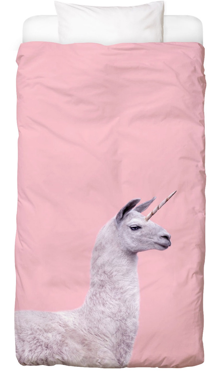 Juniqe Bettwäsche »Llama Unicorn«, In vielen weiteren Designs erhältlich