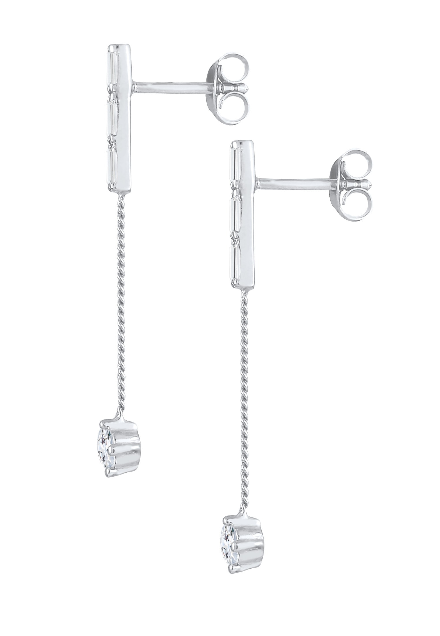 Elli Premium Paar Ohrhänger »Ohrringe Hänger Stecker Topas Rechteck 925 Silber«
