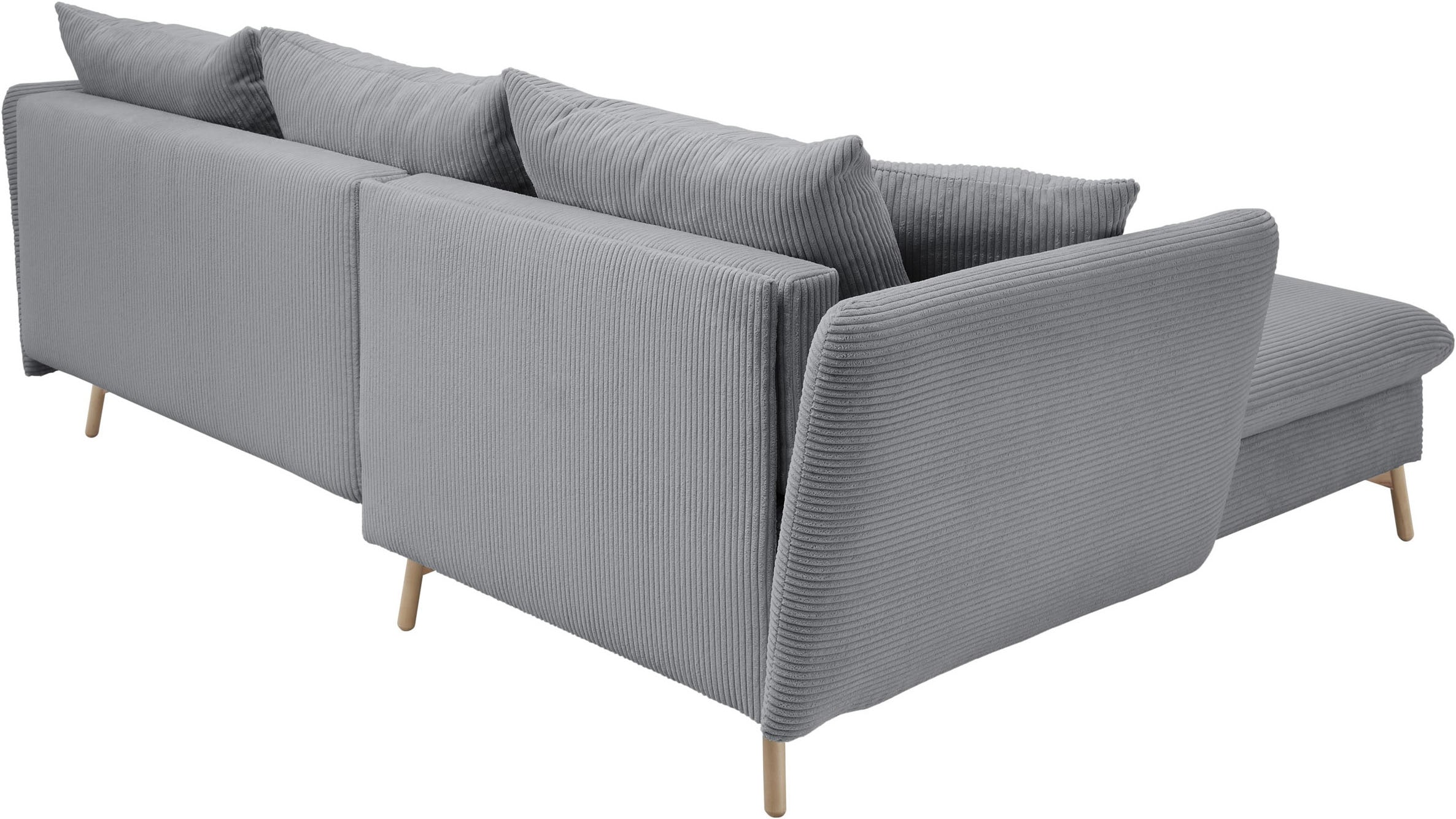 OTTO home Ecksofa »MERLE, 258 cm, L-Form, traumhafter Cord,« mit Bettfunktion und Bettkasten, Liegefläche 224 x 139