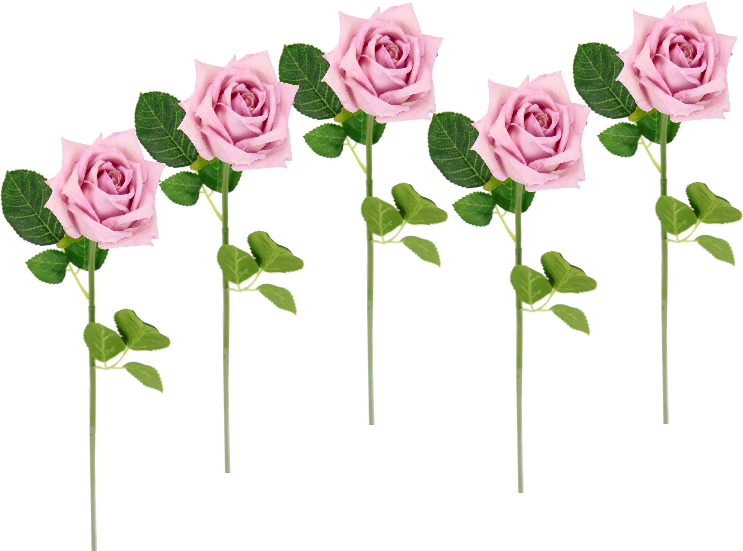 I.GE.A. Kunstblume »Rose«, (5 St.), 5er Set künstliche Rosen, Seidenrosen, Bouquet, Kunstzweig, Kunstrose