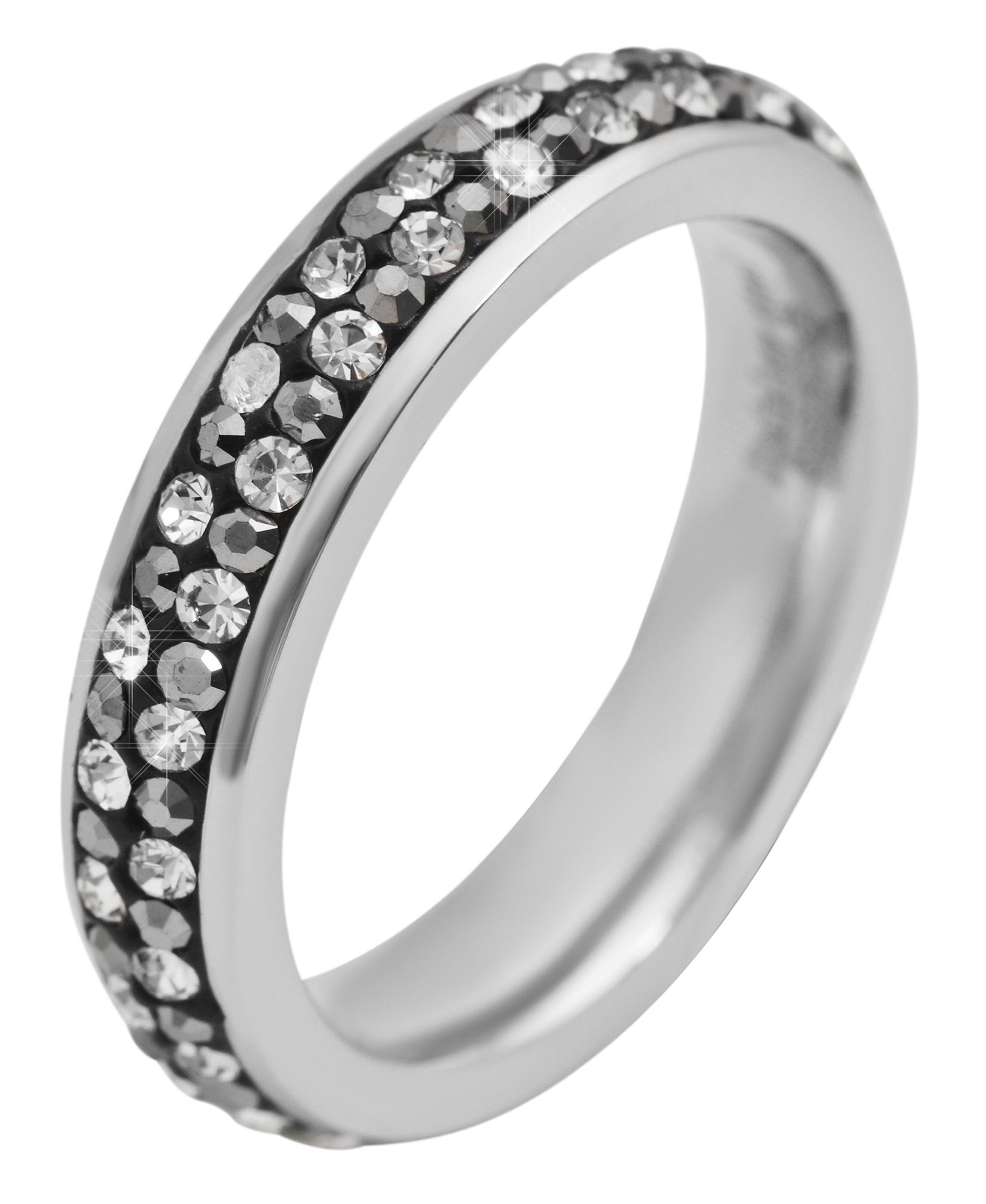 Adelia´s Fingerring »Damen Ring aus Edelstahl mit Strass Steinchen«