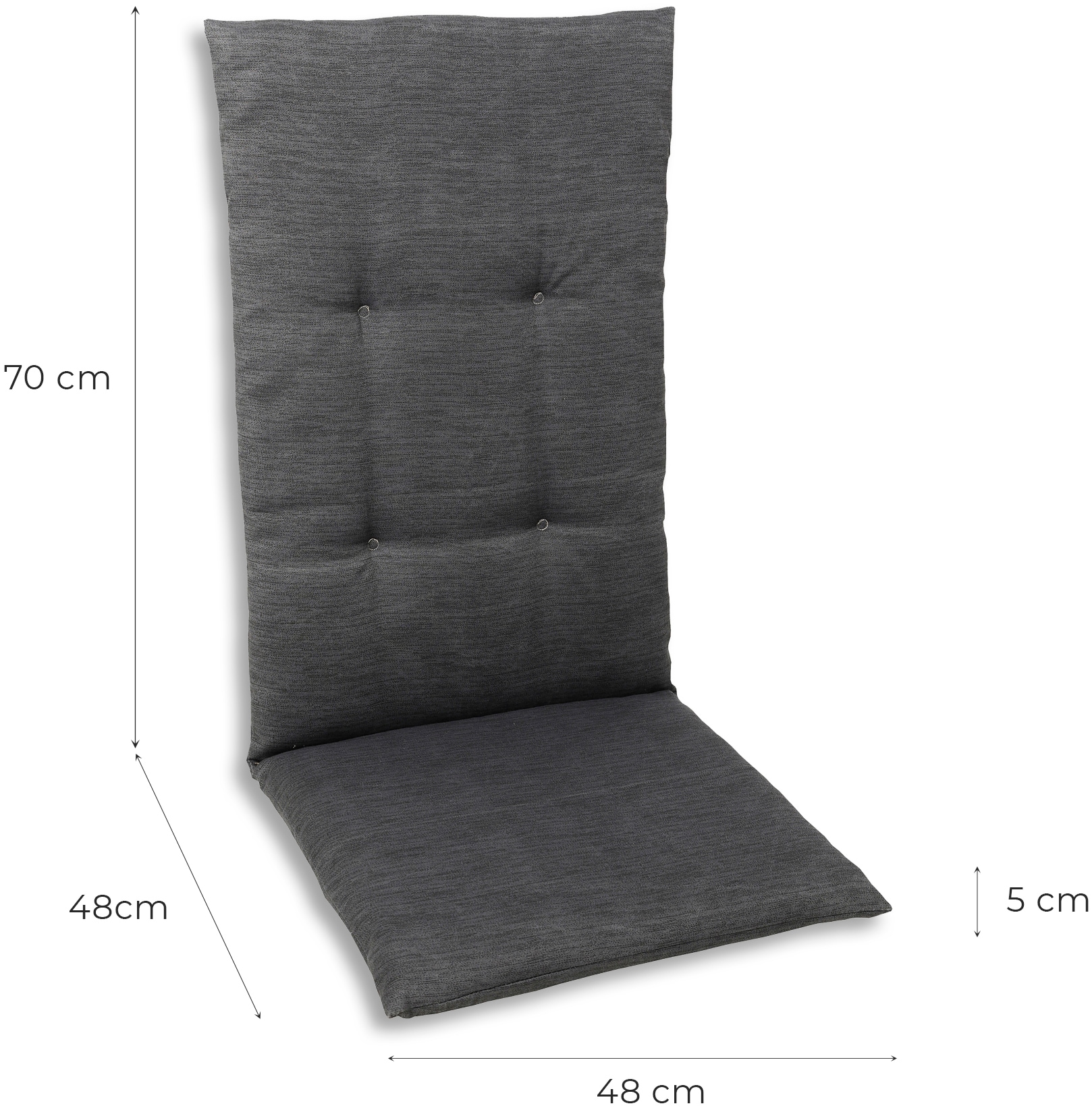 GO-DE Hochlehnerauflage Maße ca.: 48 cm x 118 cm x 5 cm