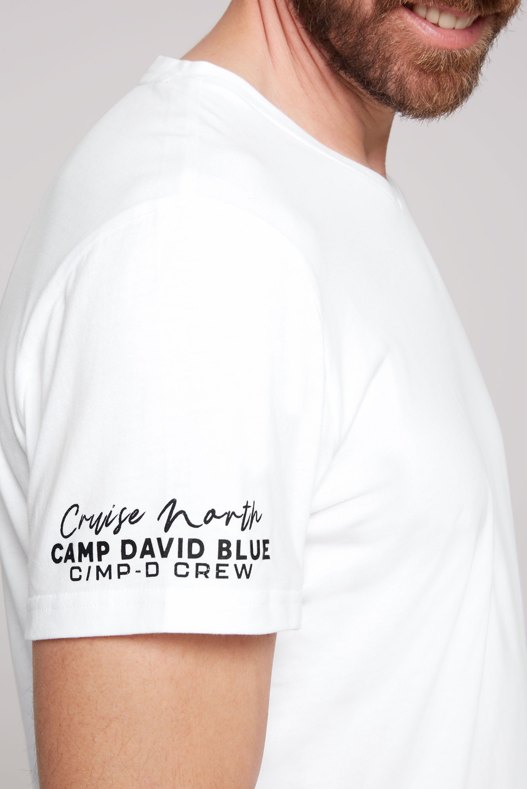 CAMP DAVID V-Shirt, mit maritimen Prints