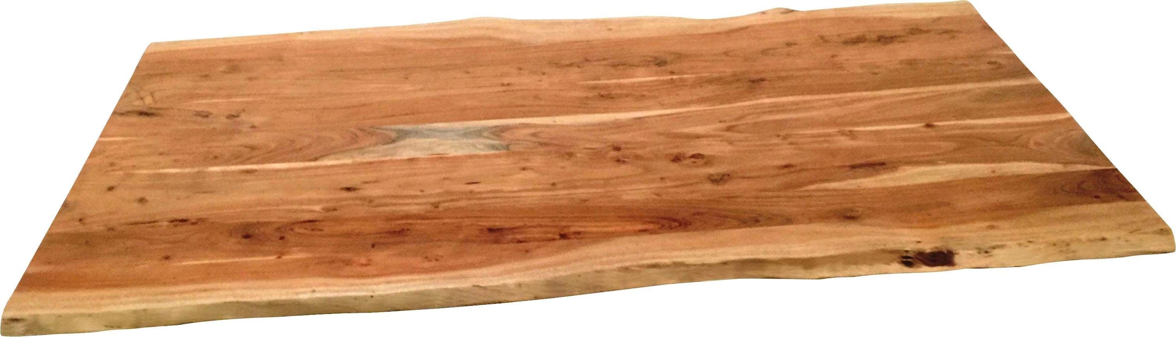 Tischplatte, aus Massivholz Akazie, mit Baumkante