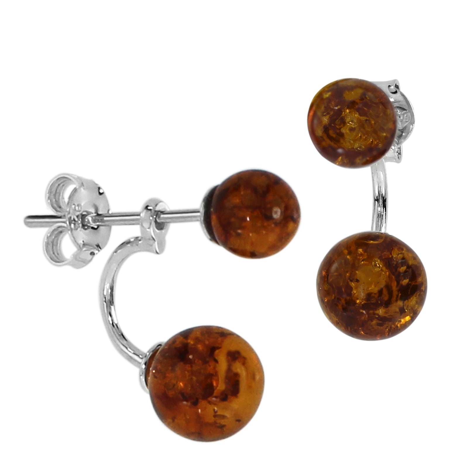 OSTSEE-SCHMUCK Paar Ohrhänger »- Kugel - Silber 925/000 - Bernstein«