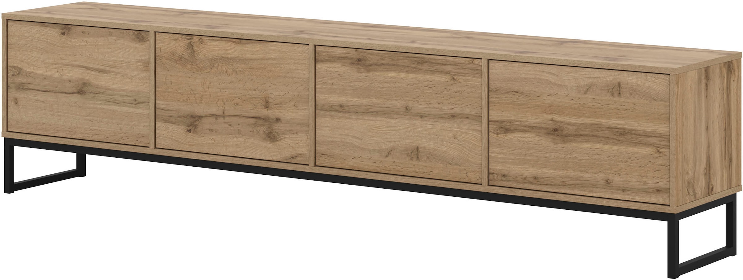 OTTO home Lowboard »Loft, Breite 208,5 cm, TV-Board mit 4 Klappen, Metallkufen« TV-Kommode mit viel Stauraum, push-to-open-Funktion