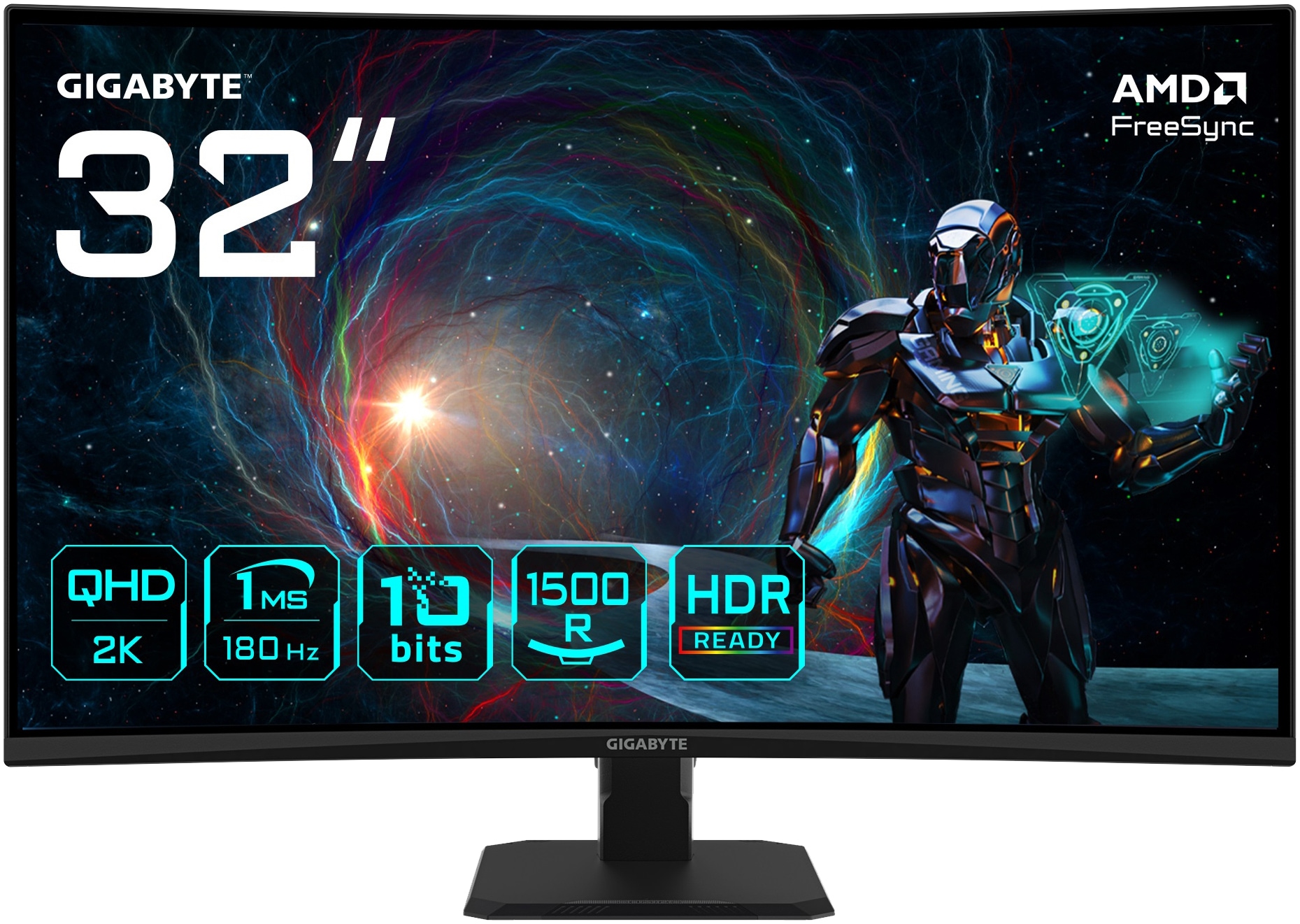 GAMEMAX Gaming-PC-Komplettsystem »GigaDeal Striker 2793 AMD Ryzen 5 7500F 16GB DDR5 1TB SSD RX 9070« 32 ″ AMD Ryzen 5 Radeon™ RX 9070 16 GB RAM 1.000 GB SSD Windows 11, DDR5 RAM + Gigabyte GS32QCA LED-Monitor Curved, 80 cm 32"