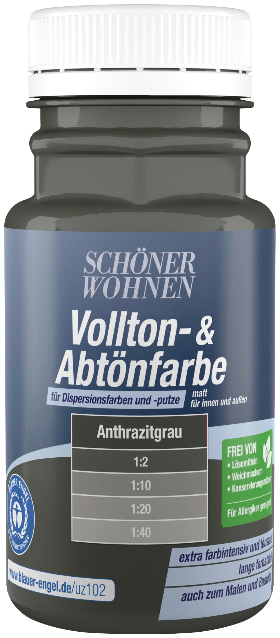 SCHÖNER WOHNEN-Kollektion Vollton- und Abtönfarbe, anthrazitgrau, 0,13 l