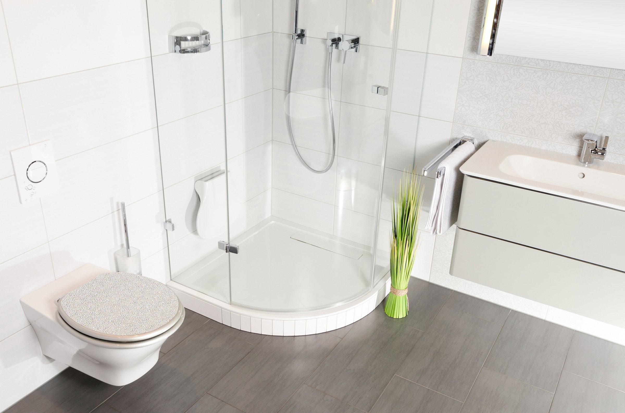 Sanilo WC-Sitz »Crystal Silver«, mit Absenkautomatik