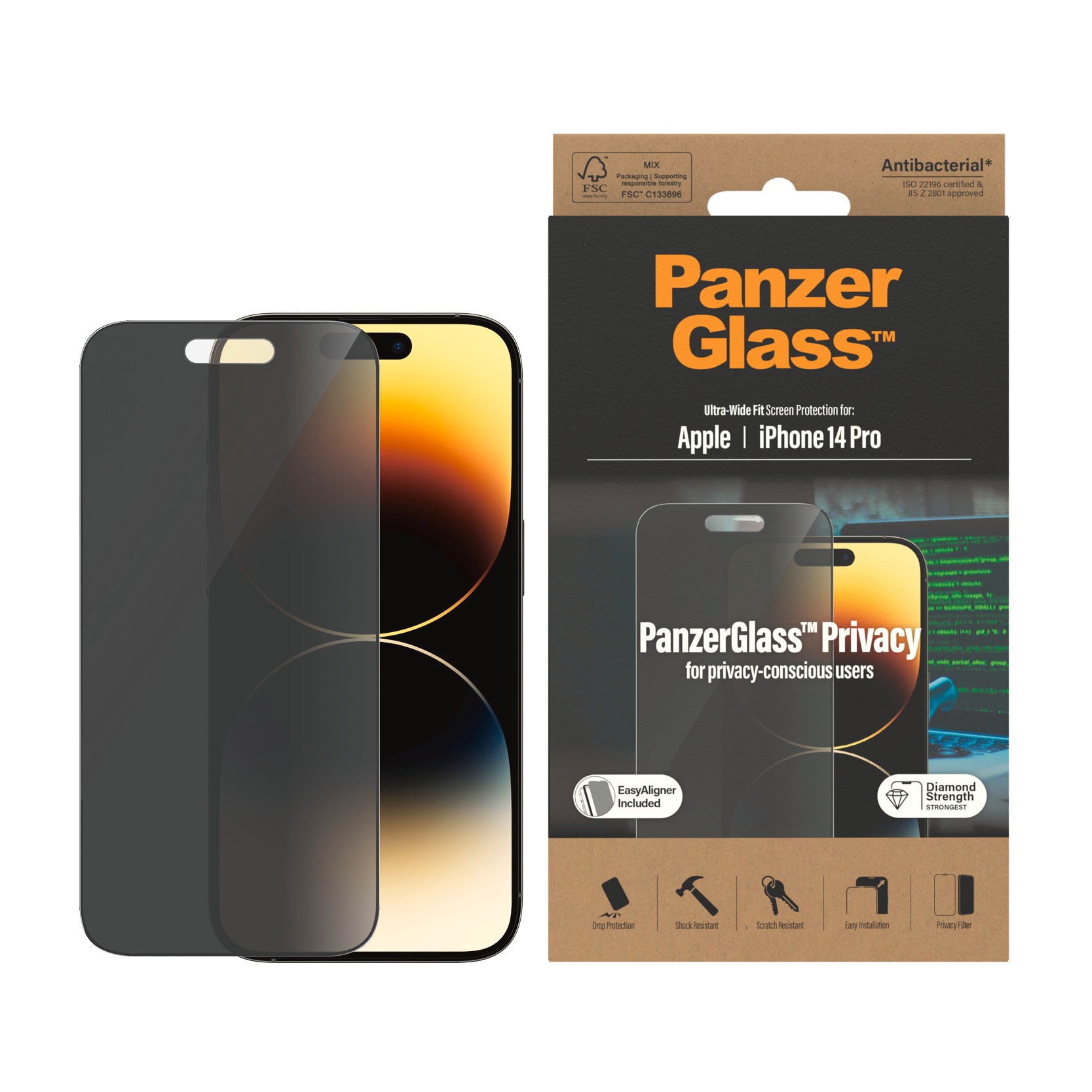 PanzerGlass Displayschutzglas »Display-Schutzglas«, für Apple iPhone 14 Pro, passend für Apple iPhone 14 Pro
