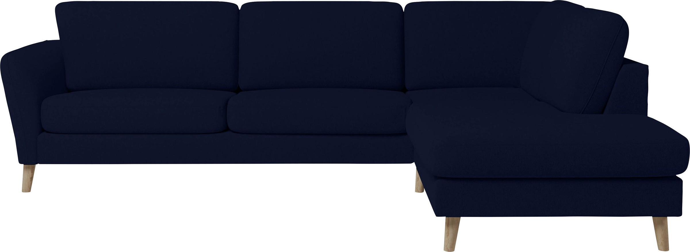 Home affaire Ecksofa »MARSEILLE 278/202 cm, L-Form, Ottom. rechts/links, verschiedene Bezüge«, Massivholzbeine Eiche, Landhausstil, Wellenunterfederung