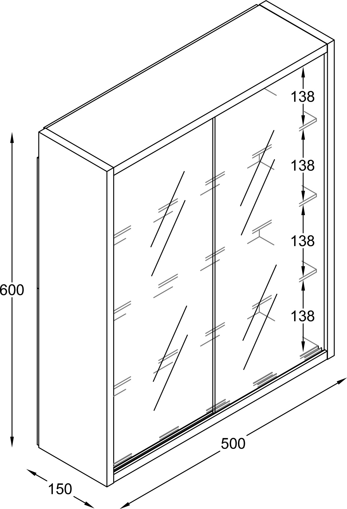VCM Wandregal »Hängevitrine Wandvitrine Sammel Deko Drivalo M«