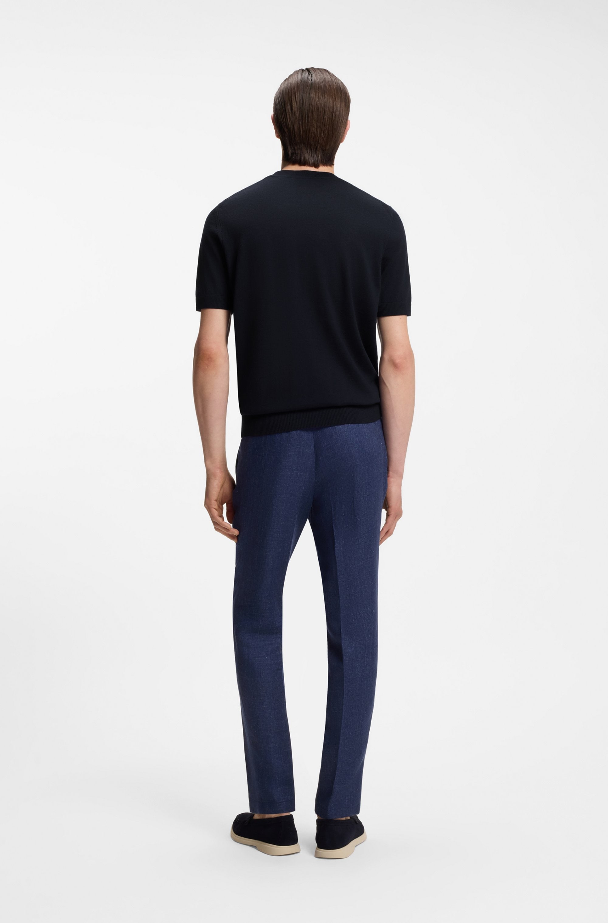 BOSS Kurzarmpullover »Umauro« aus Merinowolle, regular fit