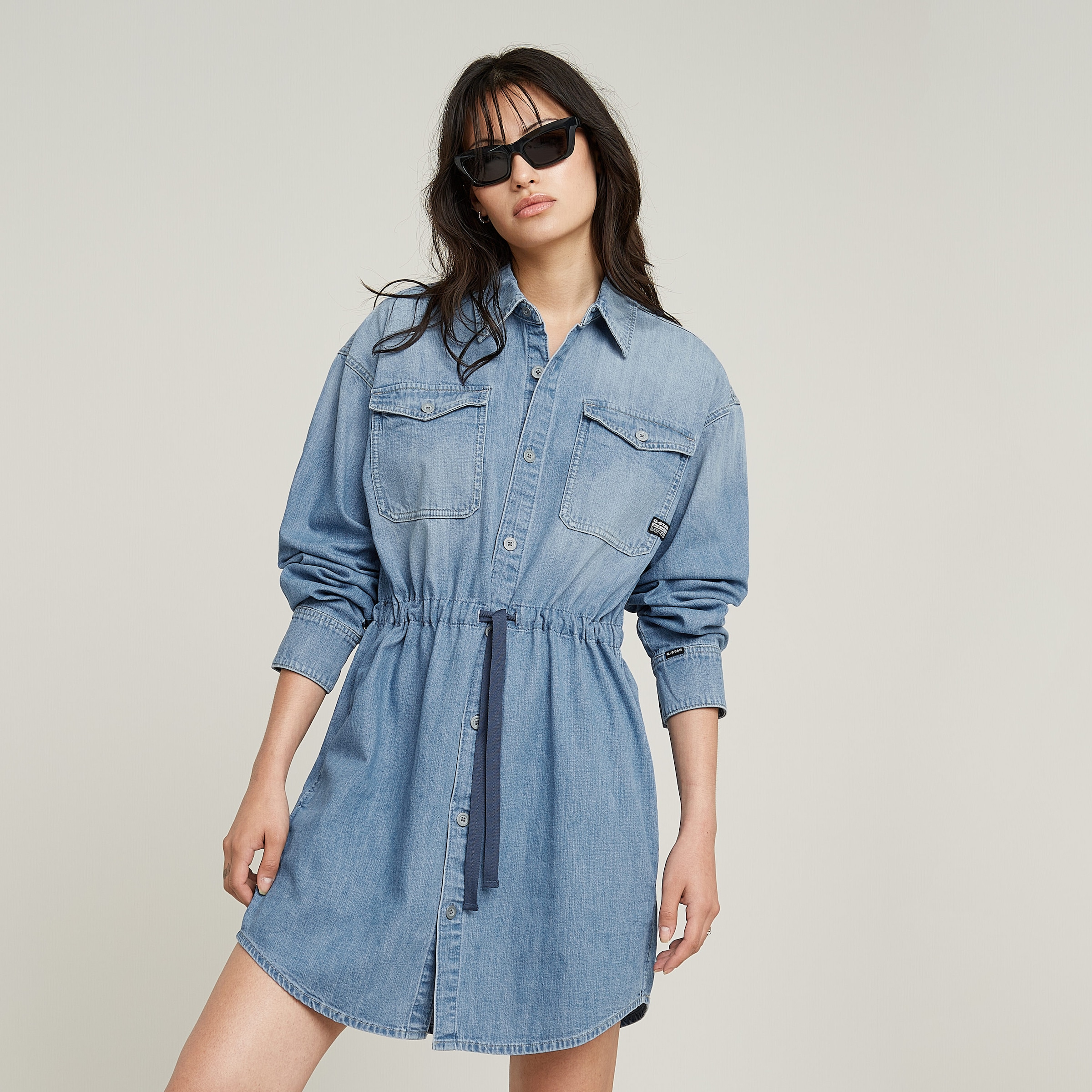 G-STAR Jeanskleid »Relaxed Drawcord Denim Dress«, mit Taschen in der Seitennaht
