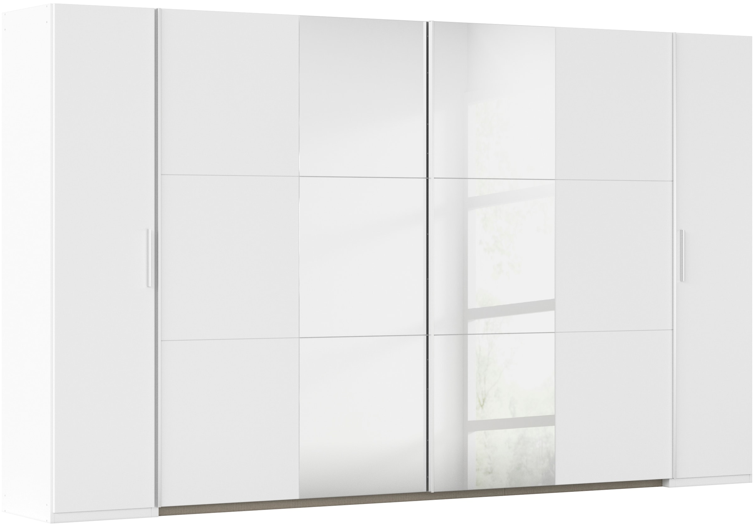 rauch Schwebetürenschrank »Kleiderschrank Drehtürenschrank Schrank Garderobe KRONACH« in 3 Ausstattungen BASIC/CLASSIC/PREMIUM, Breiten 225/268/311/354 cm,  Kombischrank optional mit 1 oder 2 Spiegel viele Böden MADE IN GERMANY