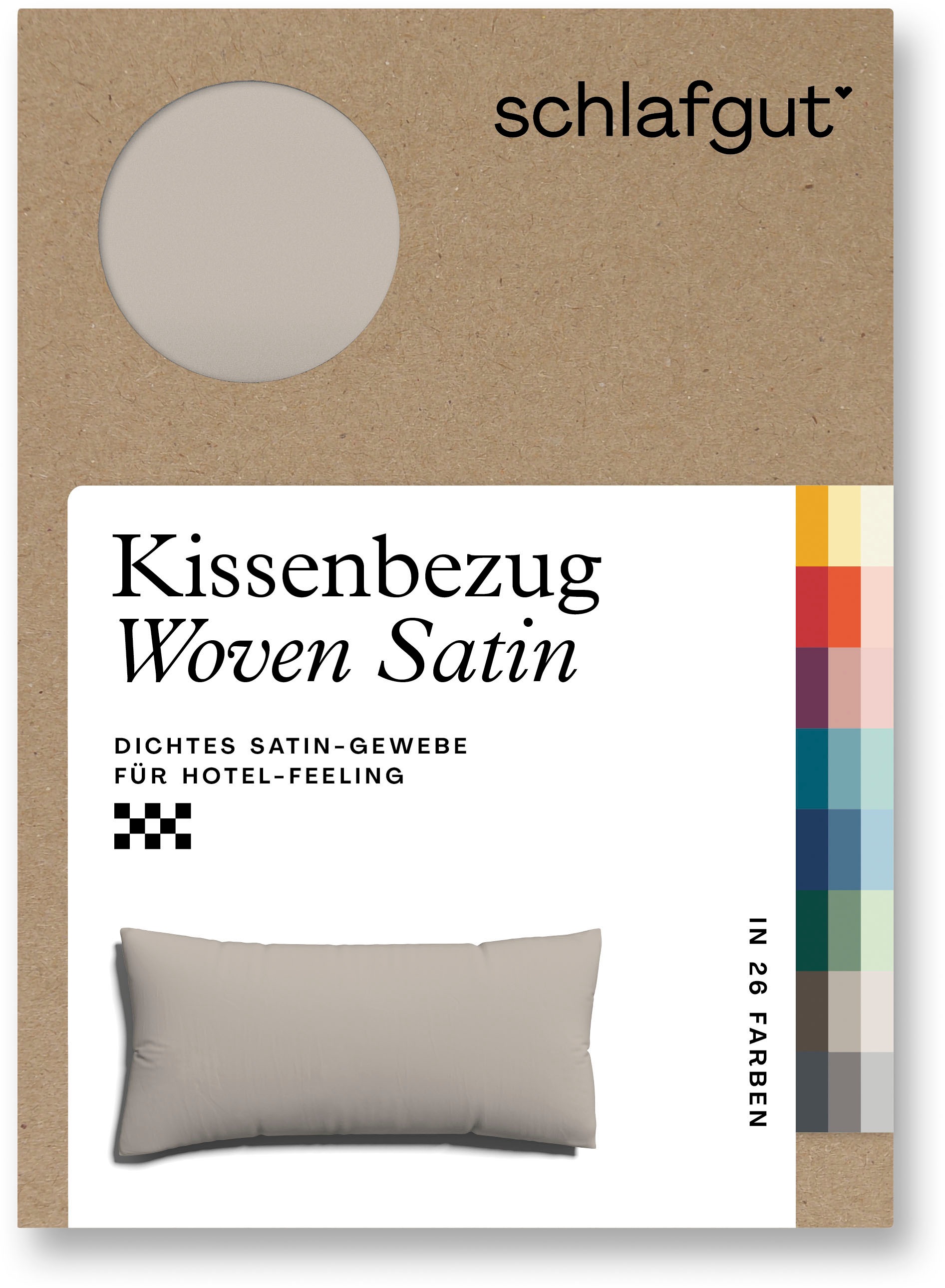 Schlafgut Kissenbezug »Woven Satin aus Mako-Baumwolle, langlebig, pflegeleicht, dicht gewebt«, (1 St.), Kissenhülle mit Reißverschluss, passender Bettbezug erhältlich