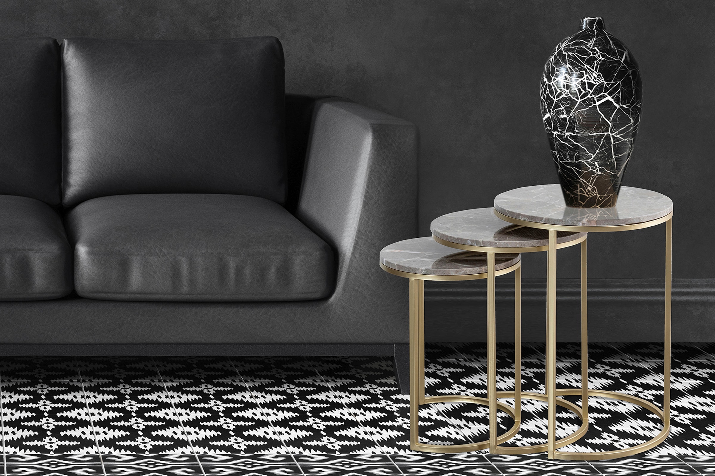 Kayoom Beistelltisch »Tria 125 3er-Set, faszinierend und auflockernd«, (Set, 3 St.), Beistelltisch-Set, zeitloses Design, hochwertige Verarbeitung