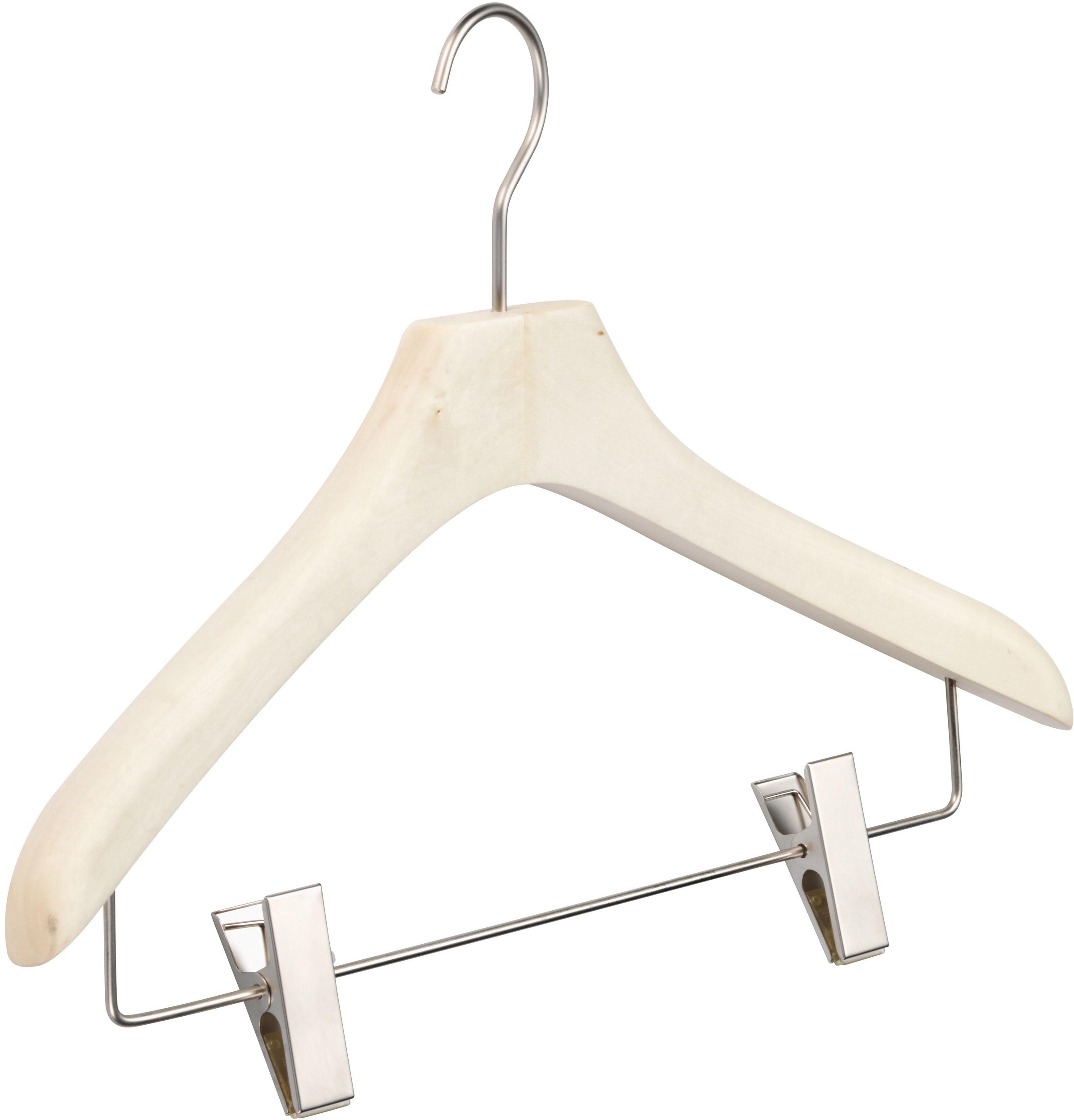 pieperconcept Kleiderbügel »Noa Woman«, (Set, 3 tlg.), mit Metallsteg inkl. verschiebbaren Clips, aus Ahornholz