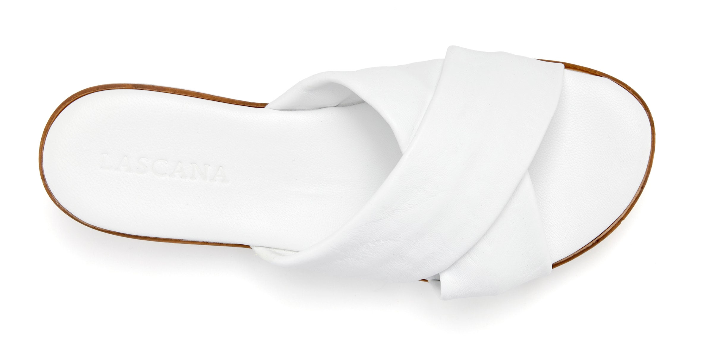 LASCANA Pantolette »Sandale, Sommerschuh, Mule, offener Schuh,«  NEU aus Leder mit dezentem Keilabsatz