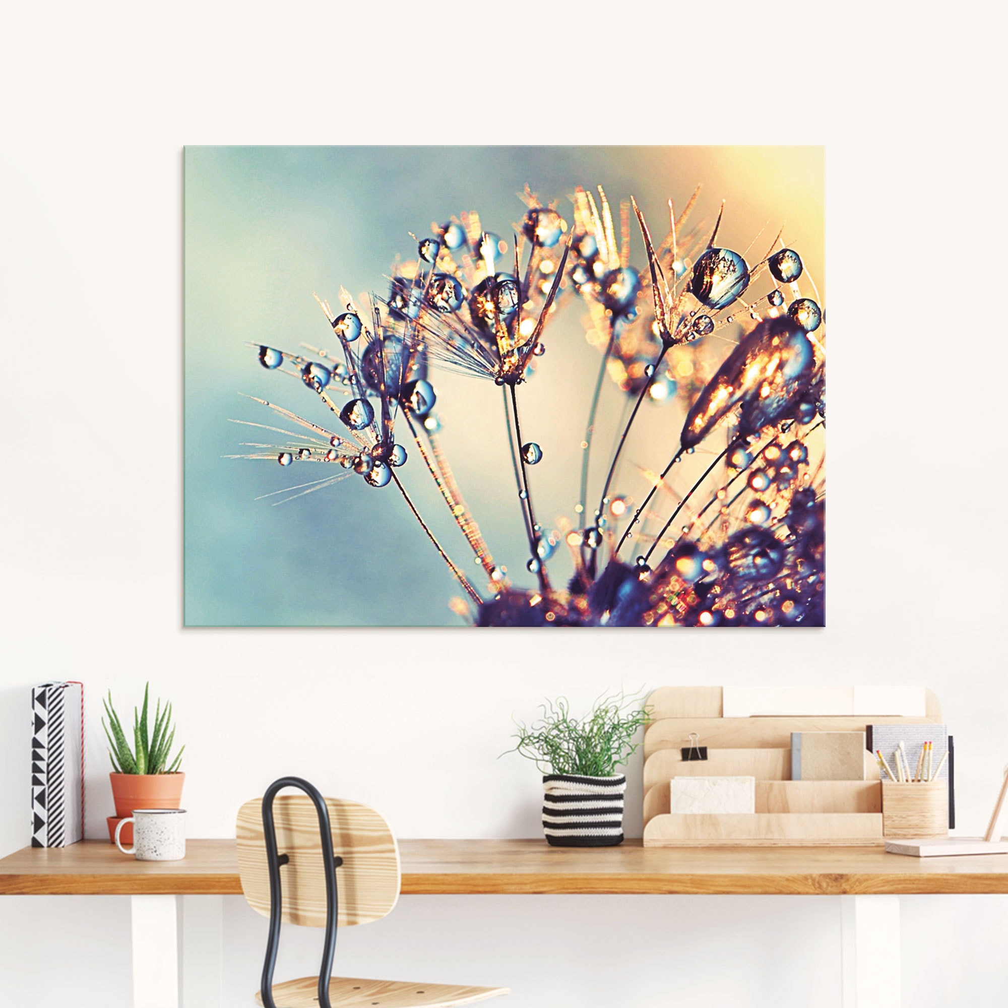 Artland Glasbild »Pusteblume bei Größen verschiedenen online (1 OTTO Blumen, in bestellen Glitzertau«, St.)