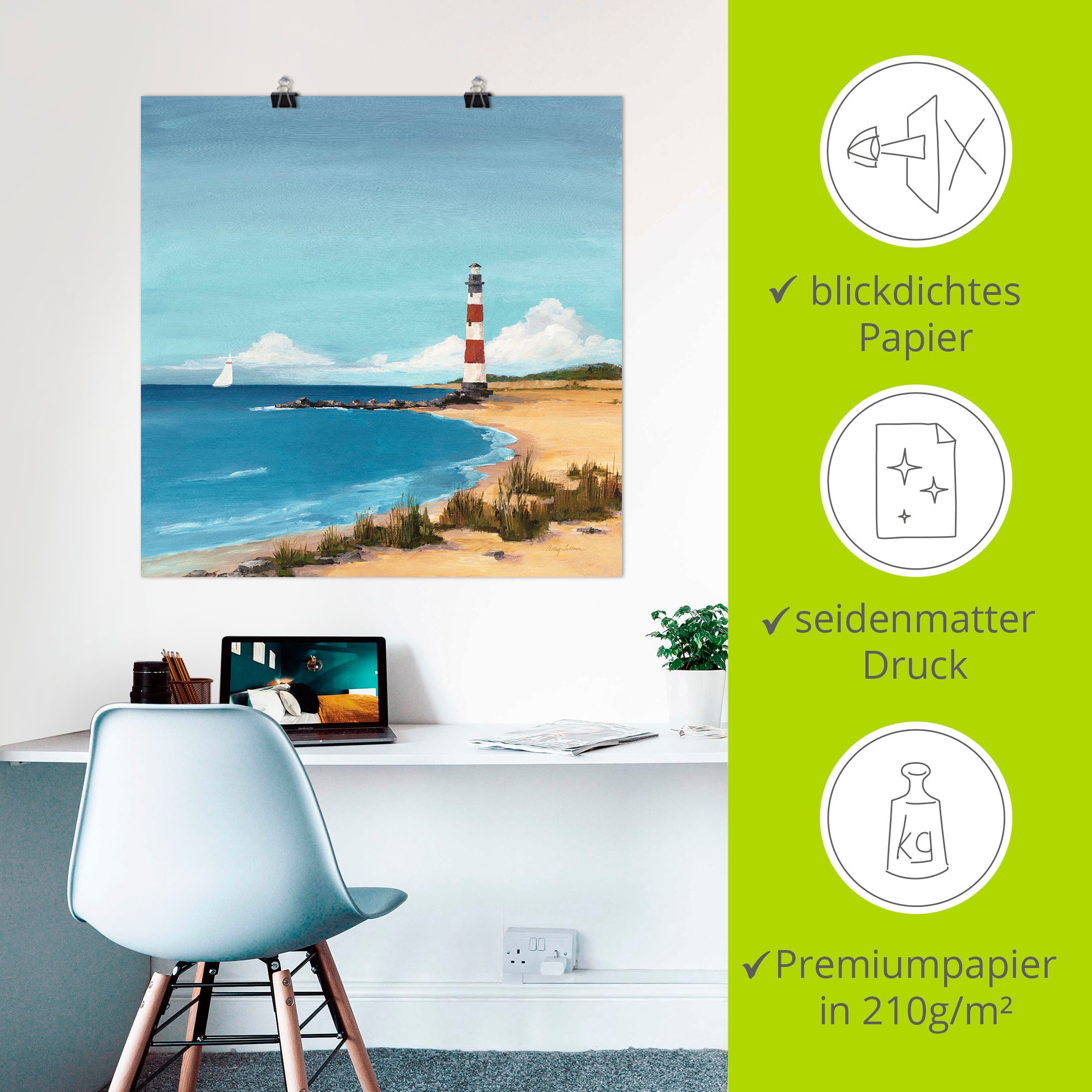 Artland Poster »Sandpunkt«, Strand, (1 St.), als Leinwandbild, Wandaufkleber oder Poster in versch. Größen