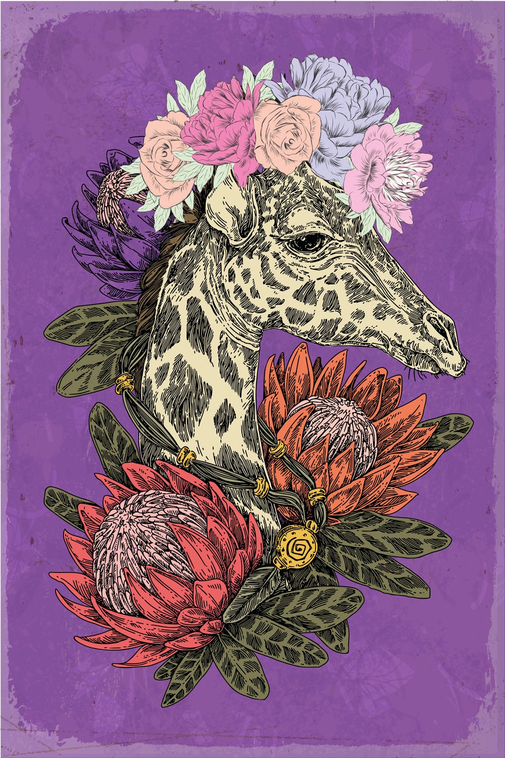 bei Power«, Giraffe, »Flower (1 queence online Metallbild OTTO St.)