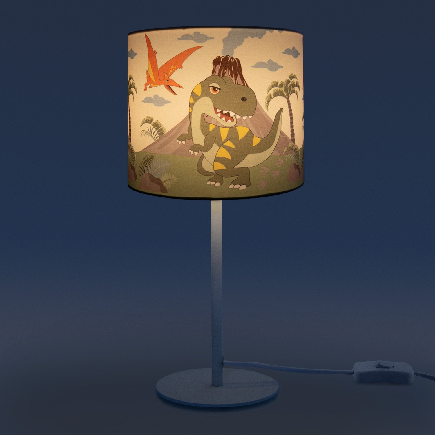 Paco Home Tischleuchte »Diamond 636«, 1 flammig, Leuchtmittel E14 | ohne Leuchtmittel, Kinderlampe LED Kinderzimmer, Lampe Dinosaurier, Tischleuchte E14