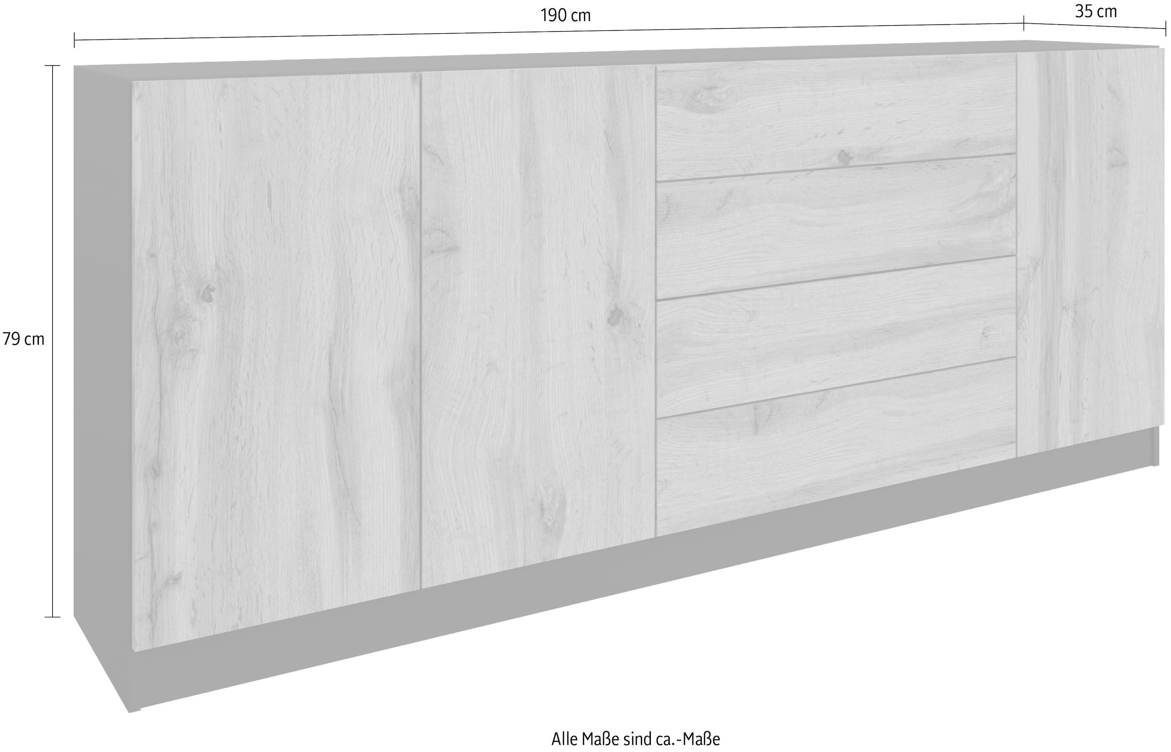 borchardt Möbel Sideboard 190 Breite »Vaasa«, bei online cm kaufen OTTO