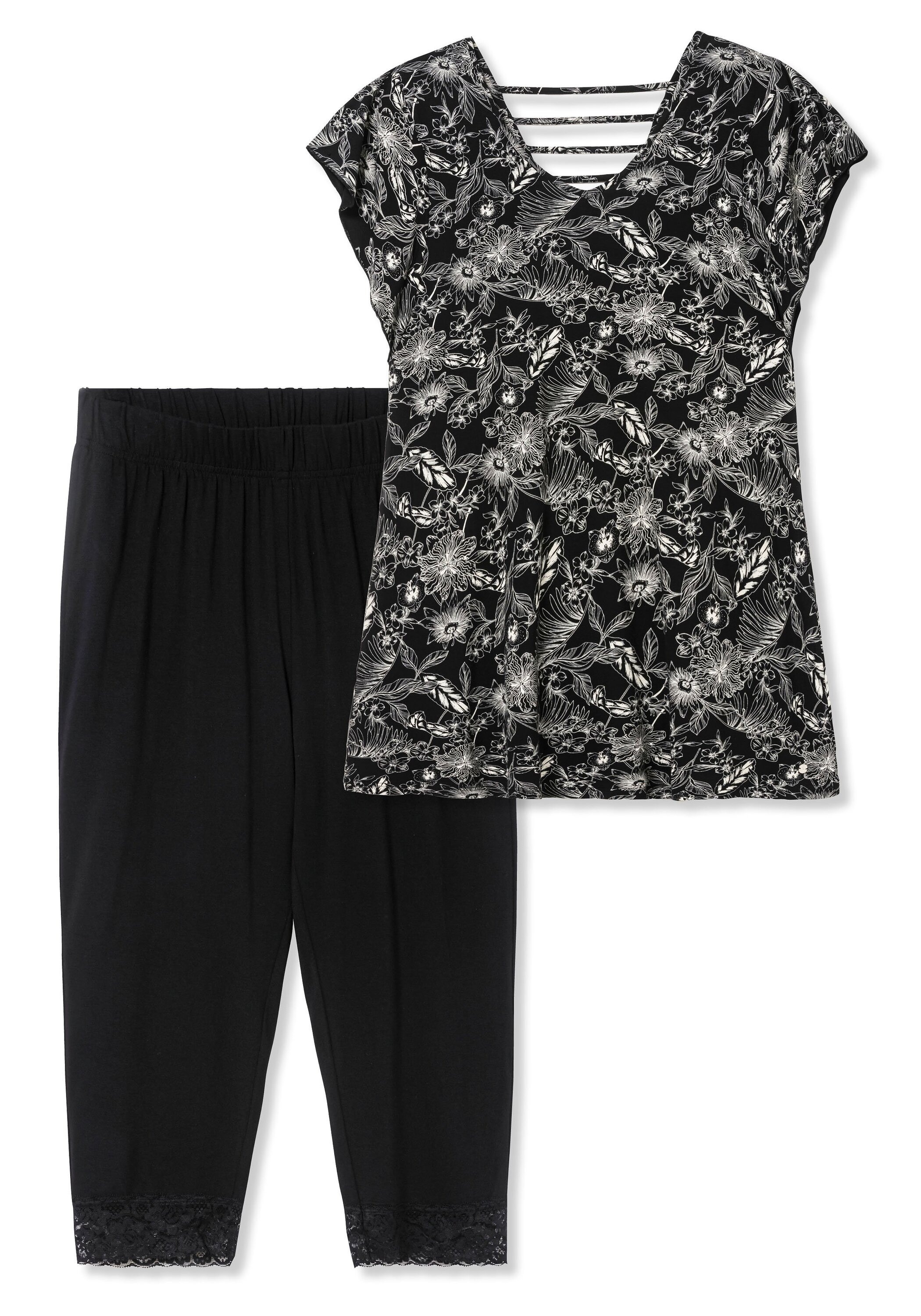 Sheego T-Shirt »2-tlg. Set im Set mit Capri-Leggings«