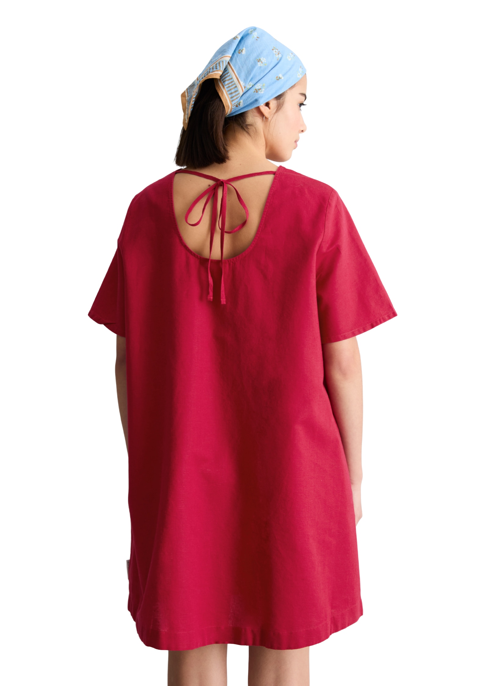 Marc O'Polo DENIM Midikleid Eingrifftaschen relaxed aus Leinen-Baumwolle-Mix