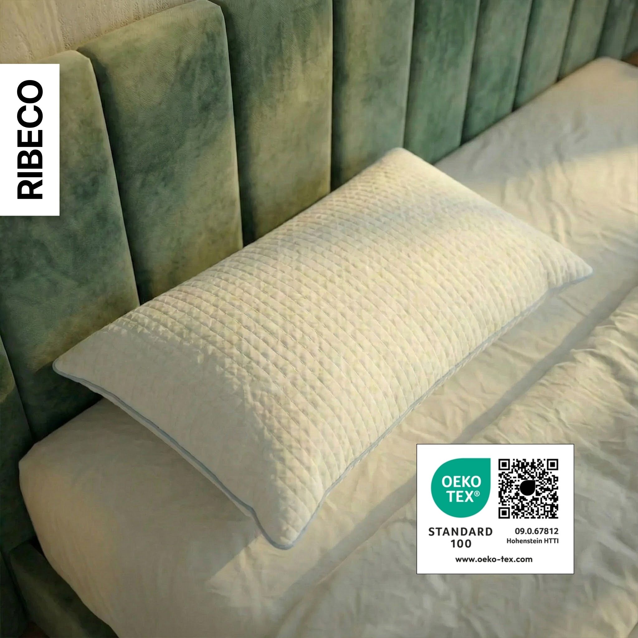 RIBECO Kopfkissen »Olaf, 40x80 & 80x80 cm erhältlich« Füllung: Polyester 1 Stk. tlg. mit kühlender Sommer- und weicher Winterseite!